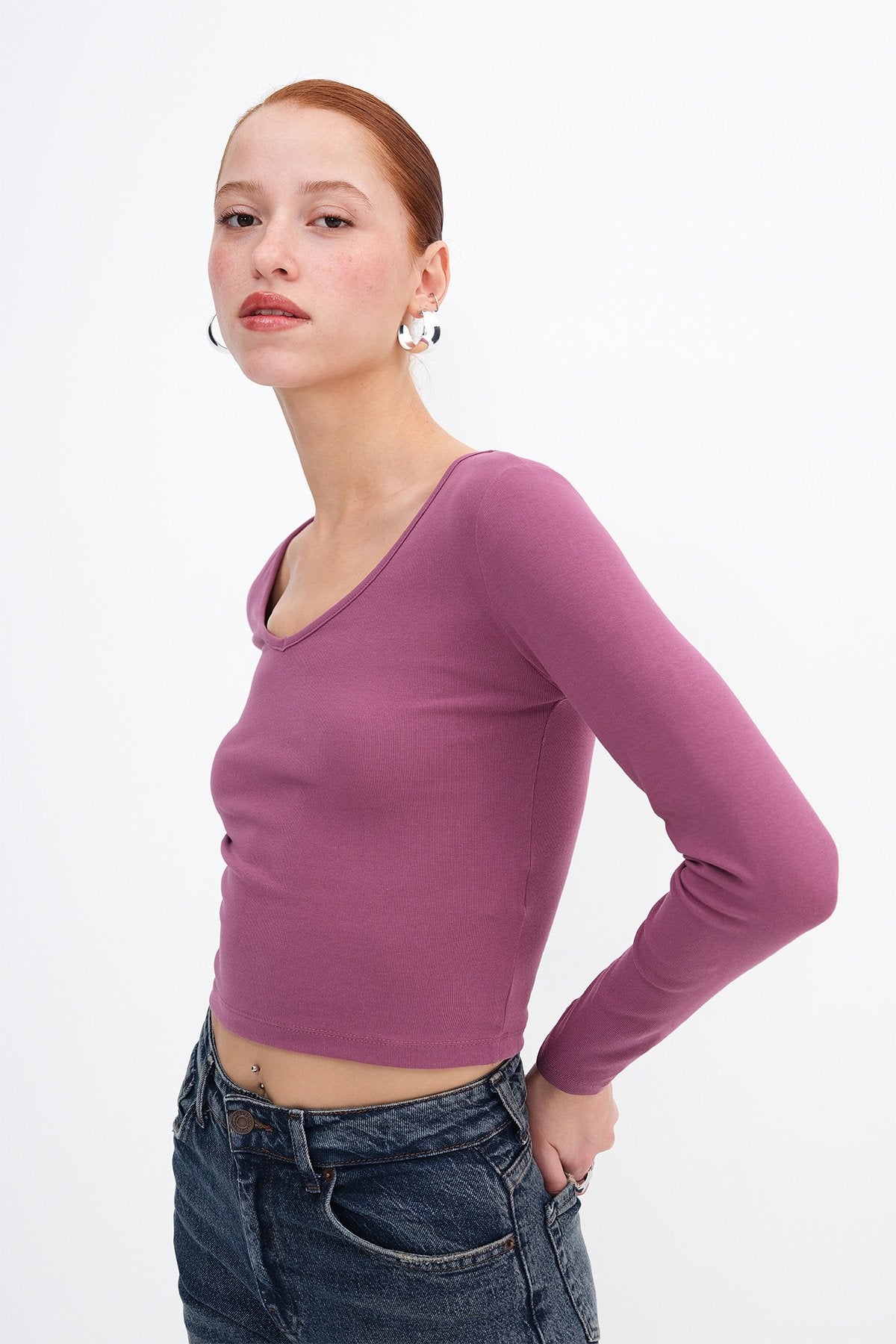 Light-Purple_V-Neck-Long-Sleeve-Basic-Blouse-addax