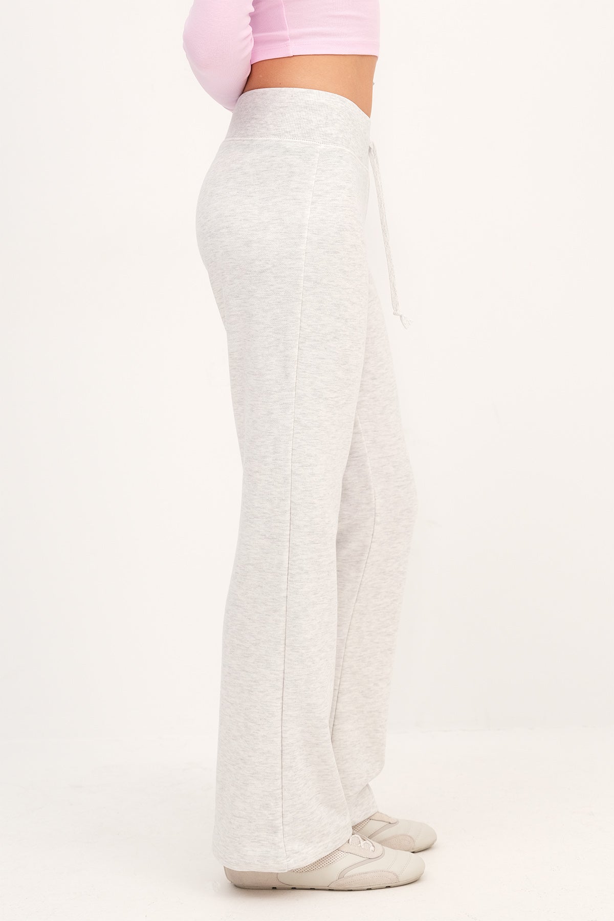 Grey-Melange_Elastic-Waist-Sweatpants-addax