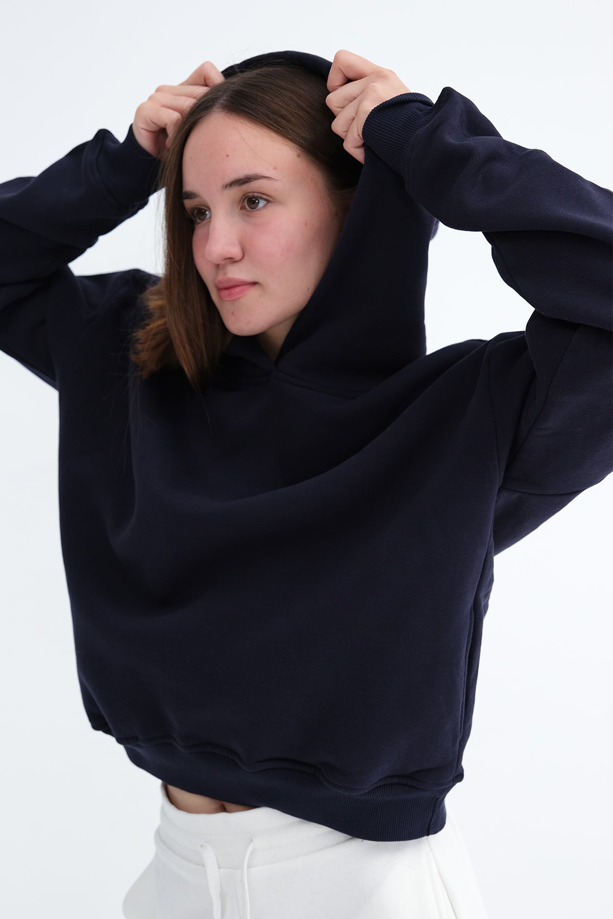 Dark-Night-Blue_Hooded-Brushed-Sweatshirt-addax