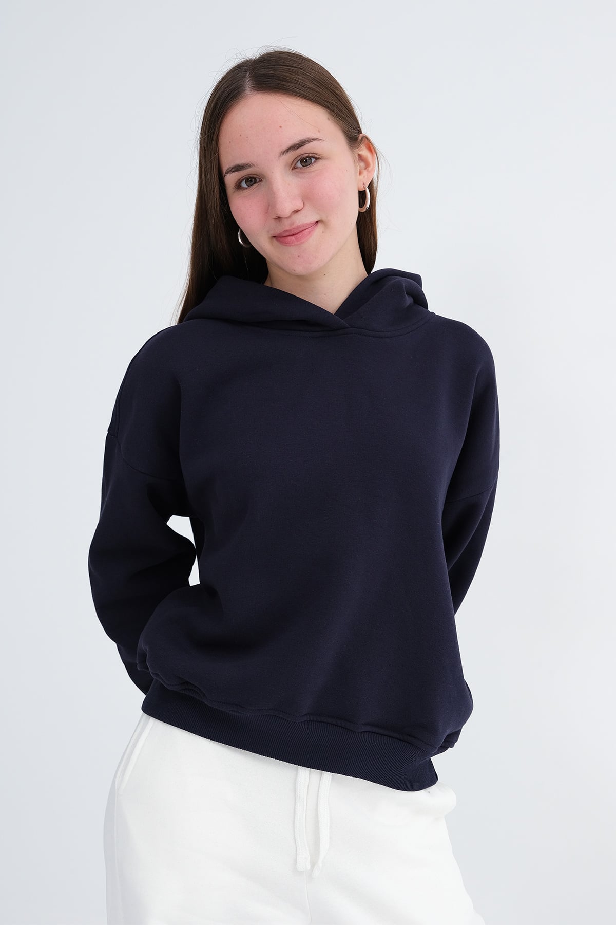 Dark-Night-Blue_Hooded-Brushed-Sweatshirt-addax
