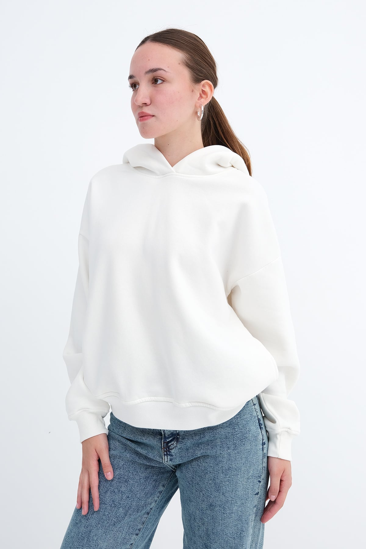 Ecru_Hooded-Brushed-Sweatshirt-addax