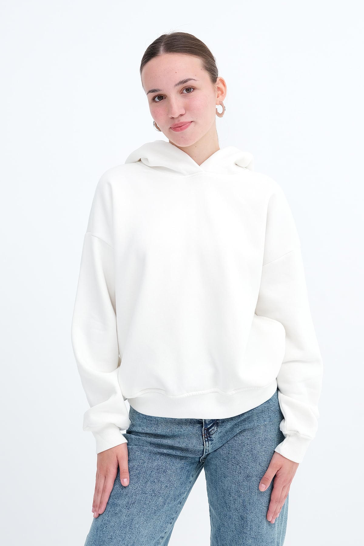 Ecru_Hooded-Brushed-Sweatshirt-addax