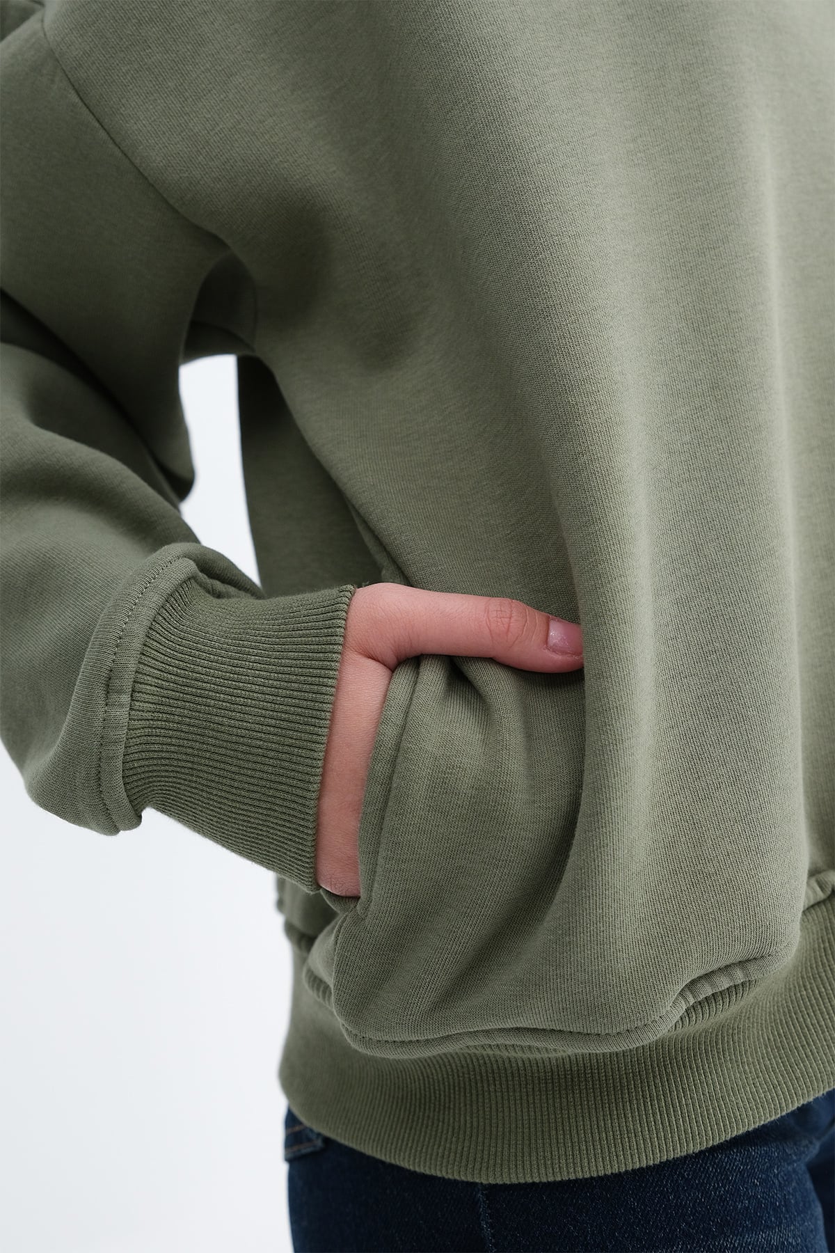 Oil-Green_Hooded-Brushed-Sweatshirt-addax
