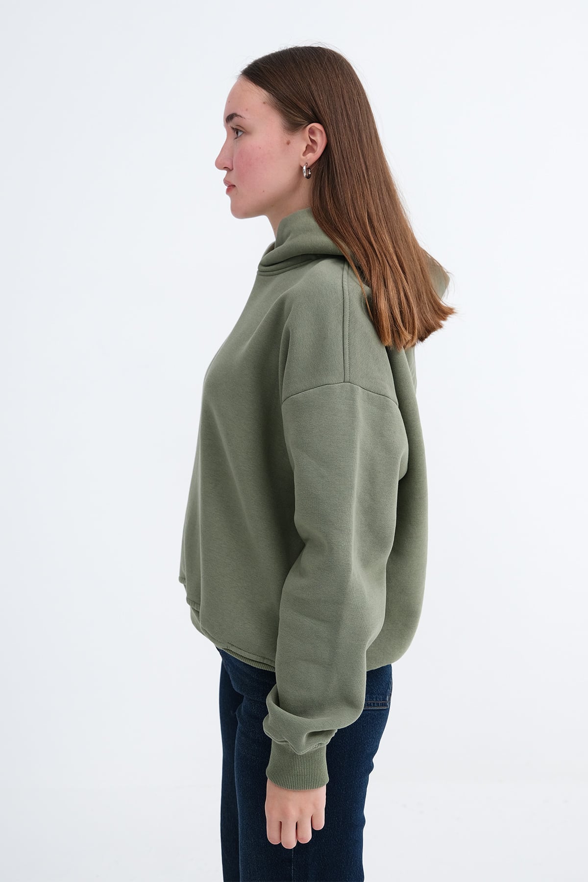 Oil-Green_Hooded-Brushed-Sweatshirt-addax