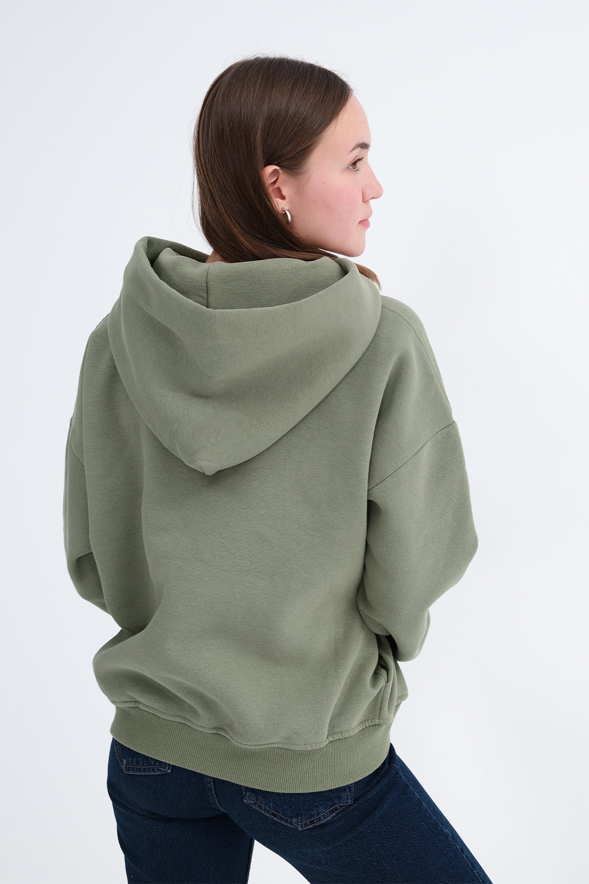 Oil-Green_Hooded-Brushed-Sweatshirt-addax