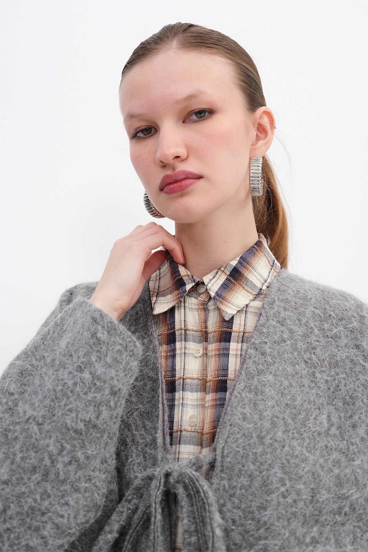 Snow-Melange_Front-Tie-Jacket-addax