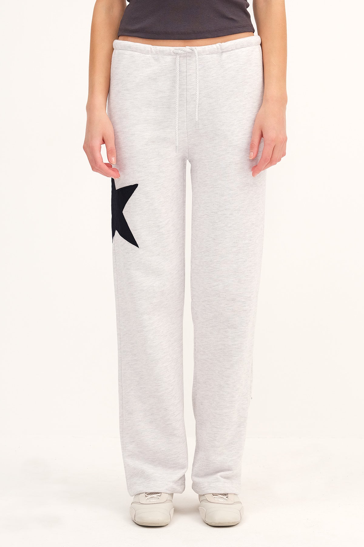Snow-Melange_Star-Pattern-Sweatpants-addax