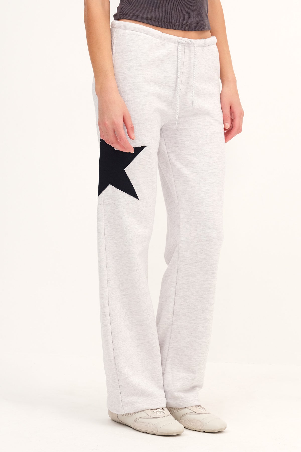 Snow-Melange_Star-Pattern-Sweatpants-addax