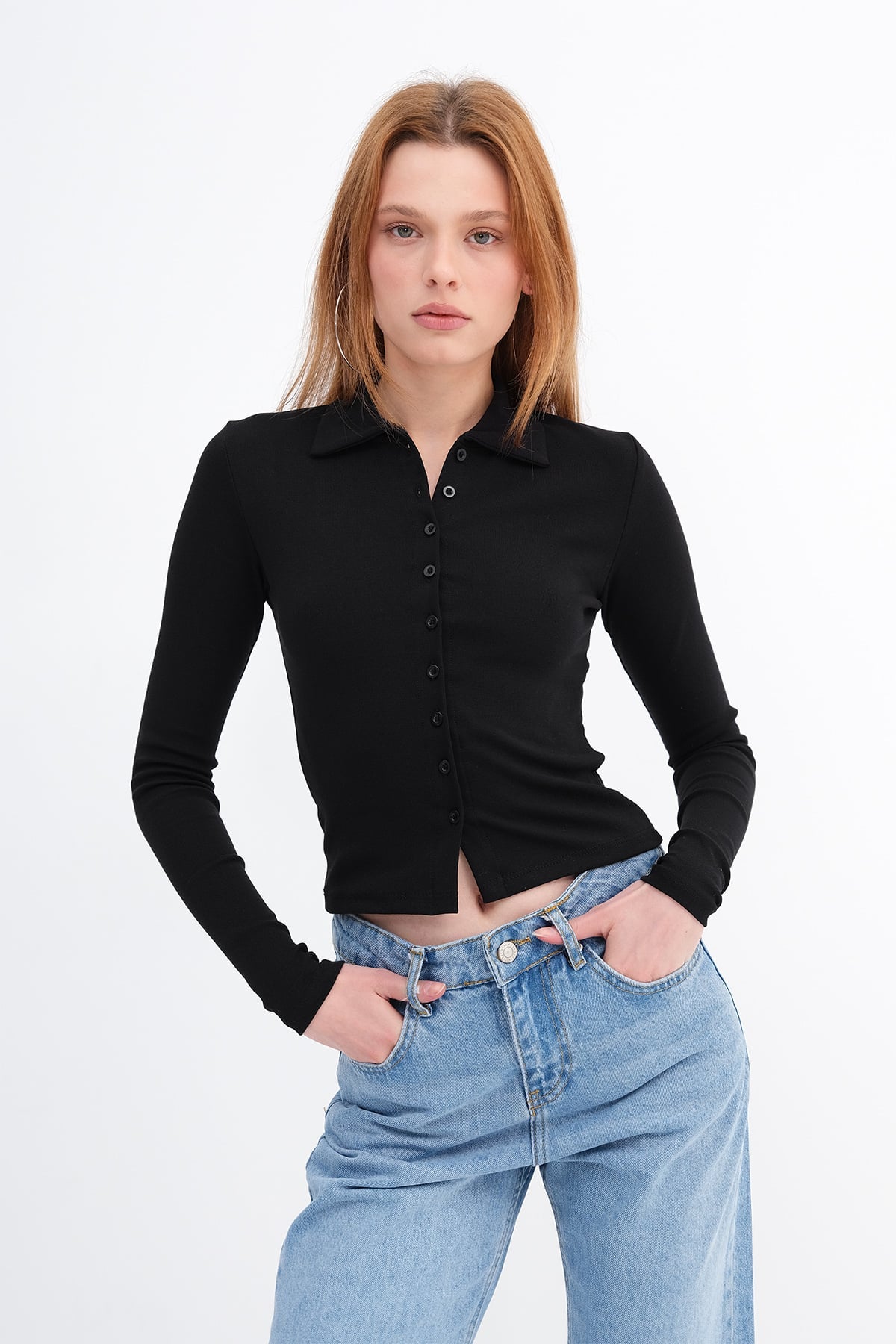 Black_Polo-Collar-Buttoned-Cardigan-addax