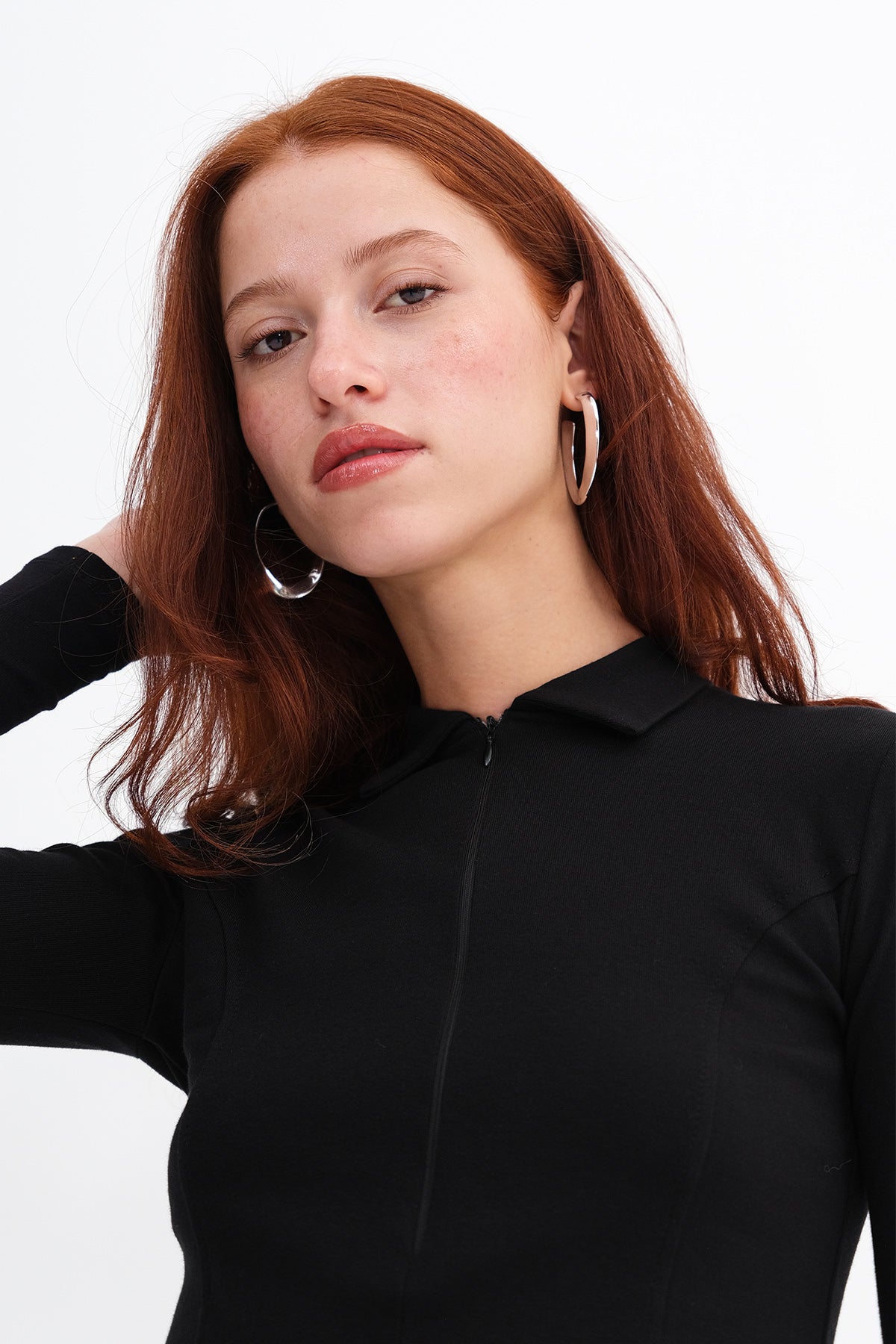 Black_Zip-Up-Polo-Neck-Blouse-addax
