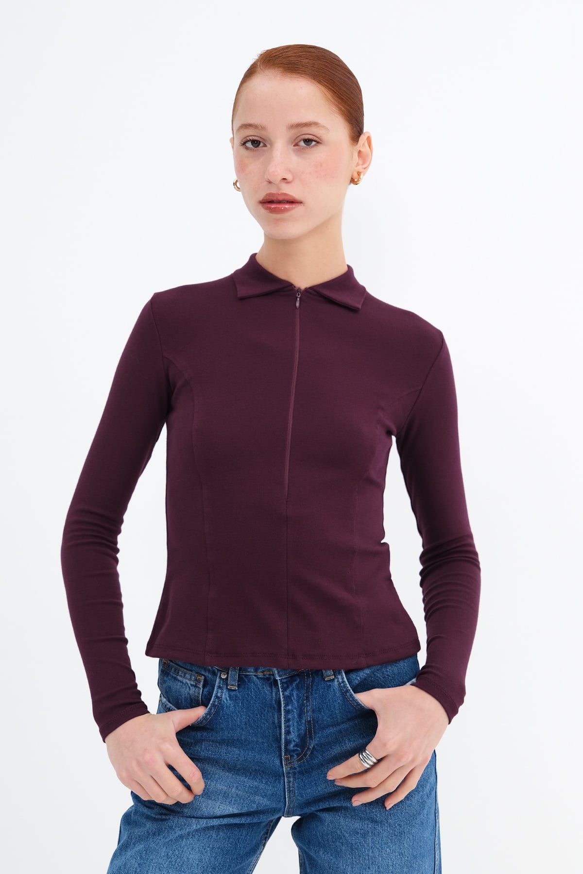 Gardenia_Zip-Up-Polo-Neck-Blouse-addax