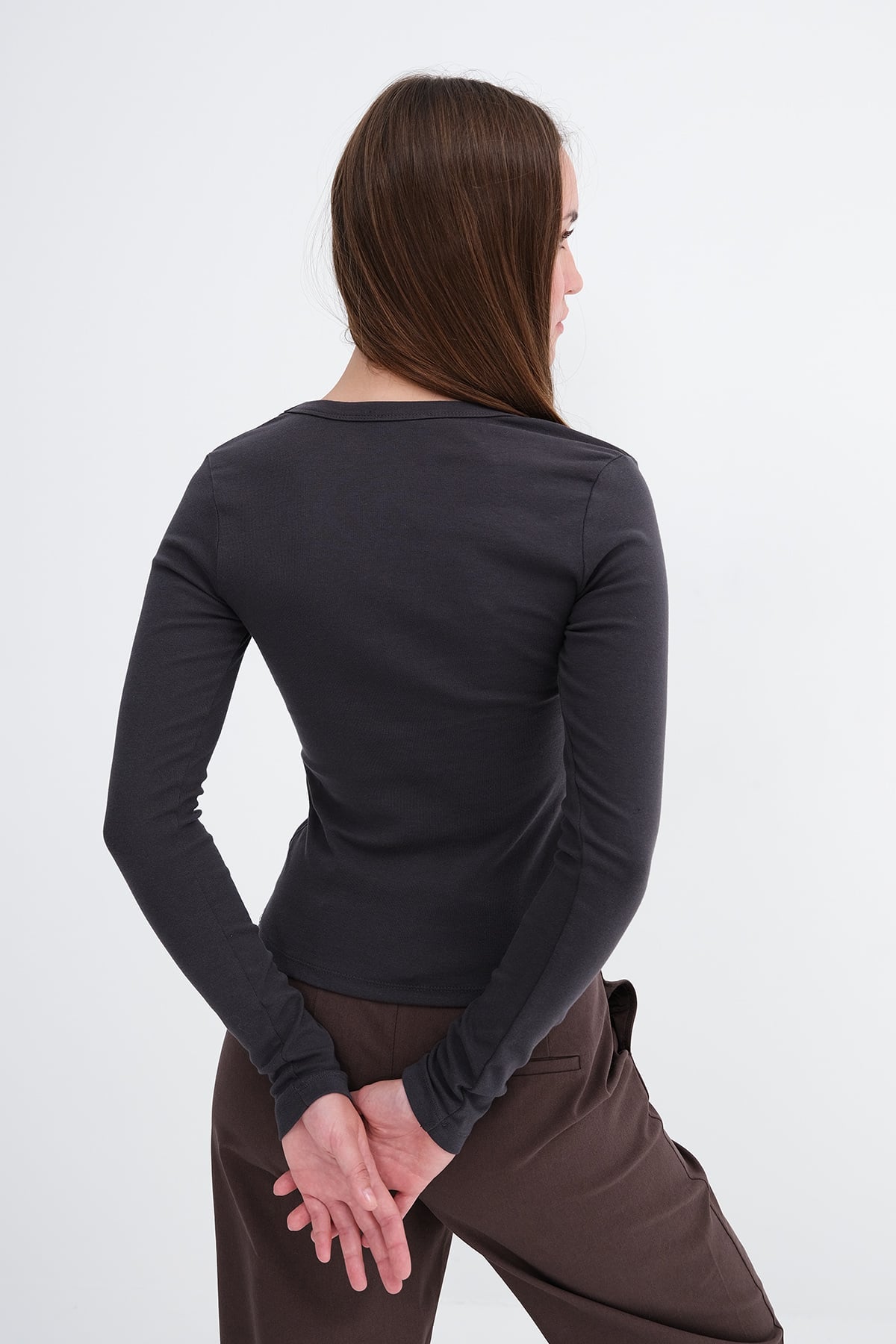 Charcoal_V-Neck-Basic-Blouse-addax
