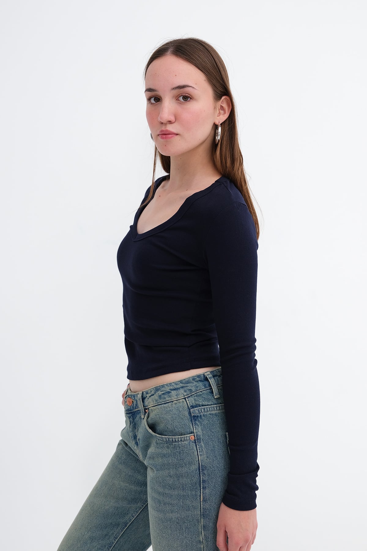 Dark-Night-Blue_V-Neck-Basic-Blouse-addax