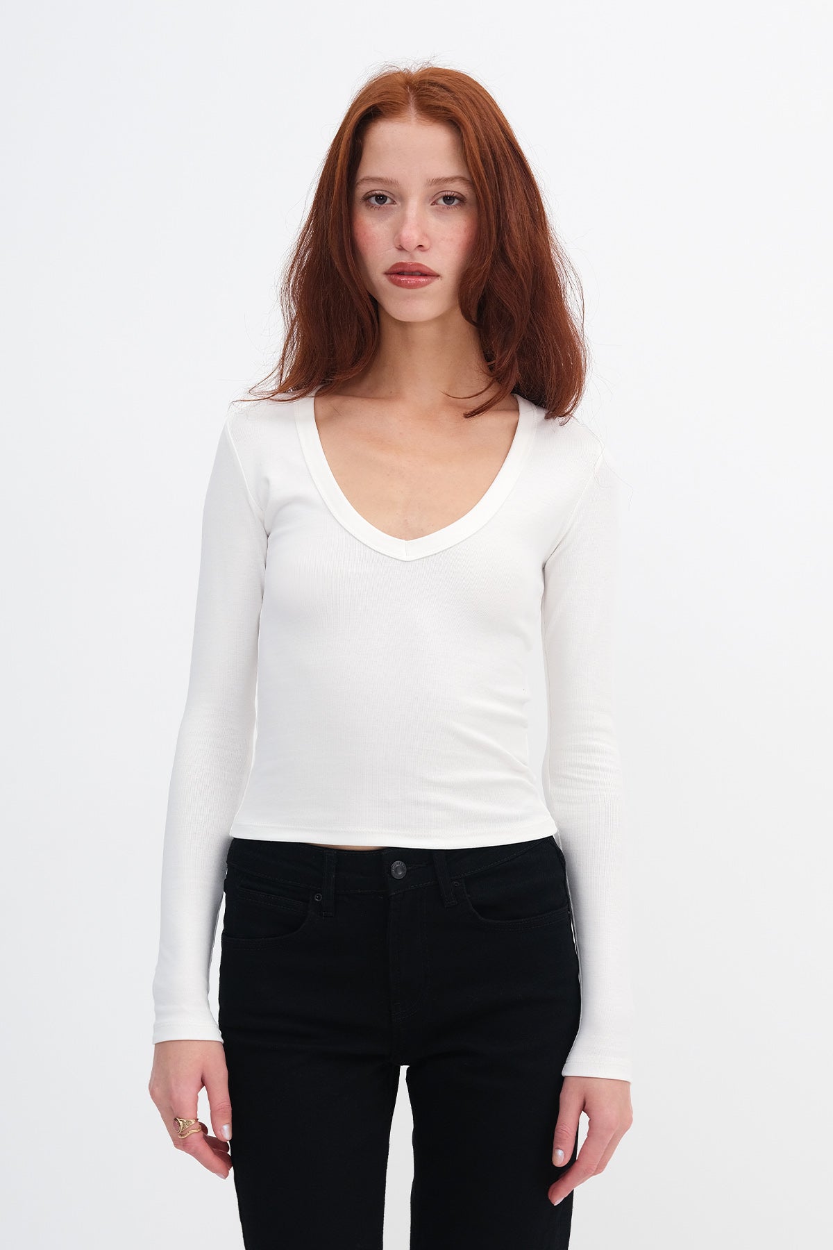 Ecru_V-Neck-Basic-Blouse-addax