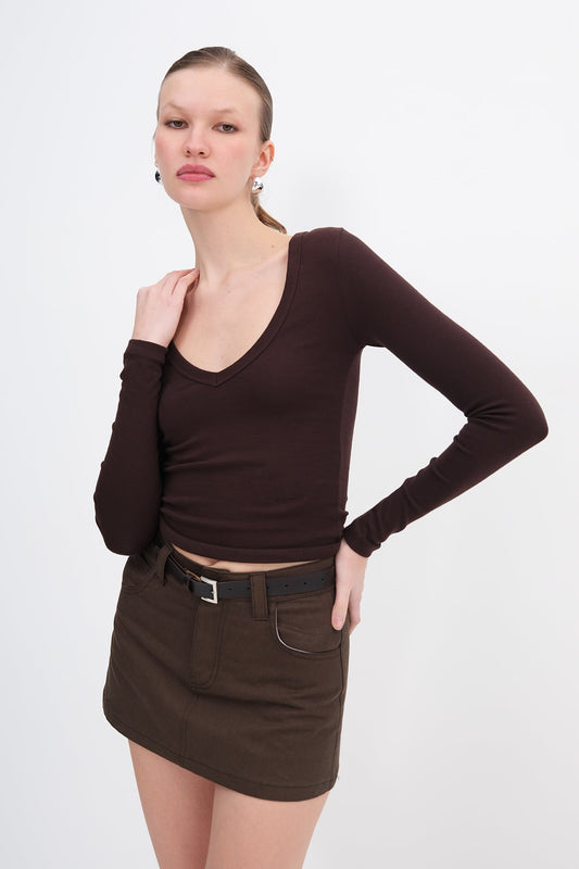 Bitter-Coffee_V-Neck-Basic-Blouse-addax