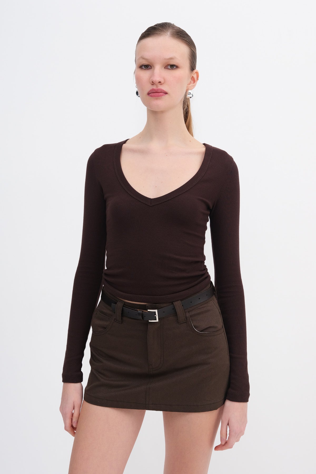 Bitter-Coffee_V-Neck-Basic-Blouse-addax