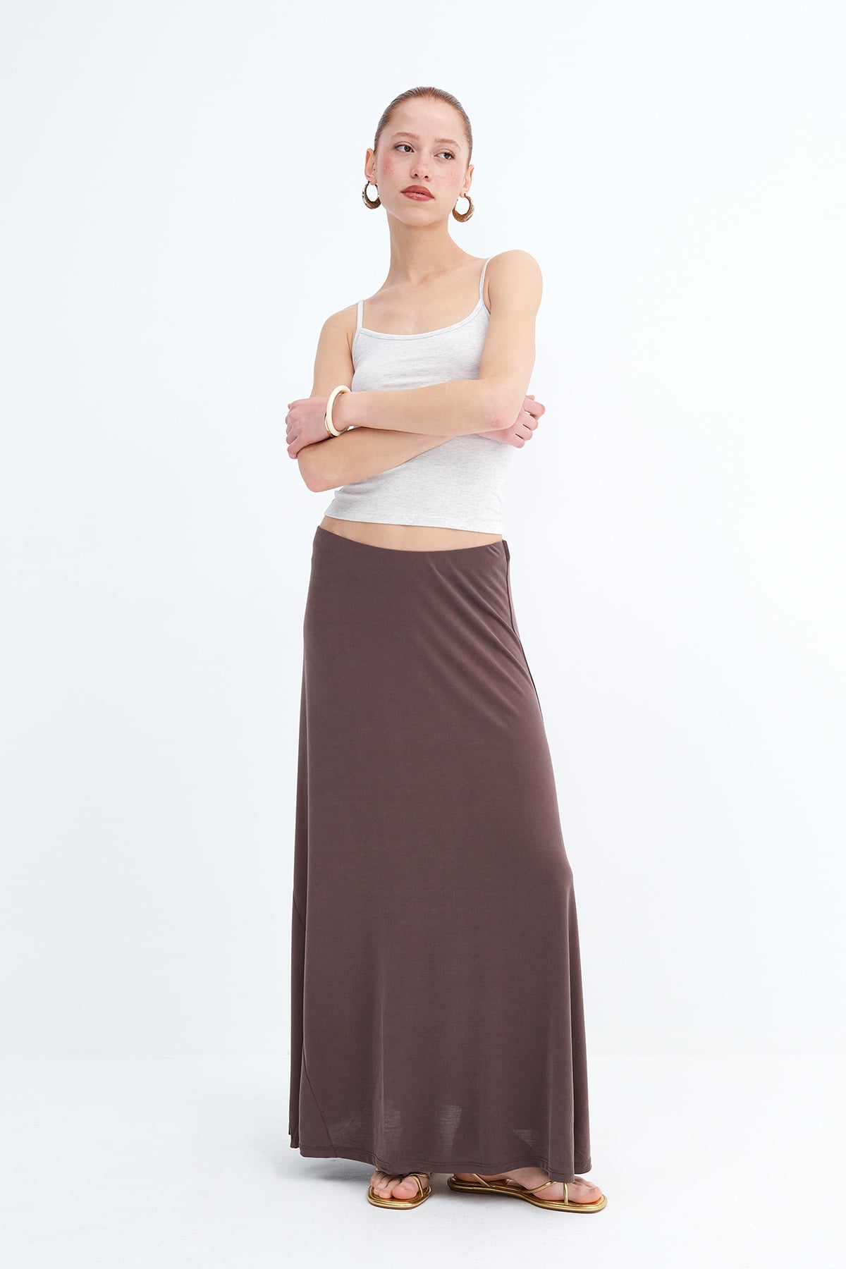 Brown_Modal-Long-Skirt-addax