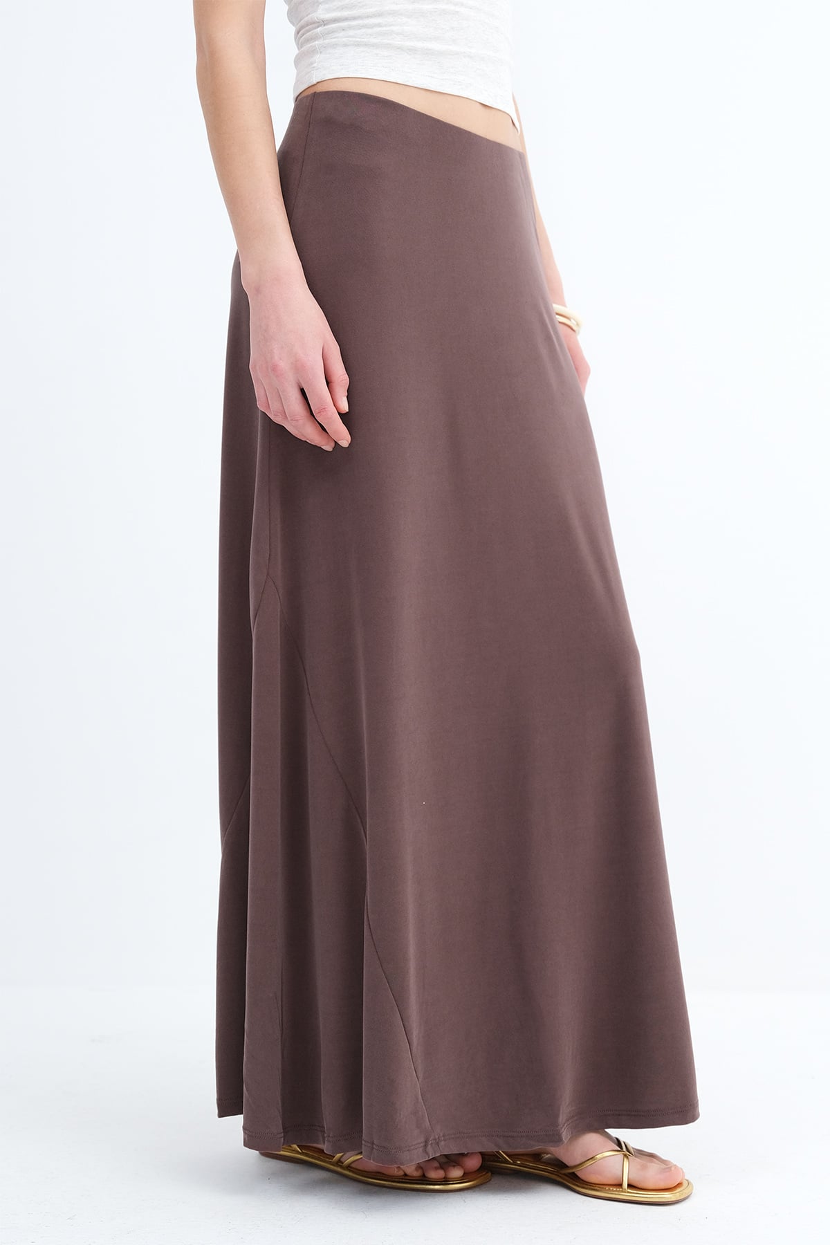 Brown_Modal-Long-Skirt-addax