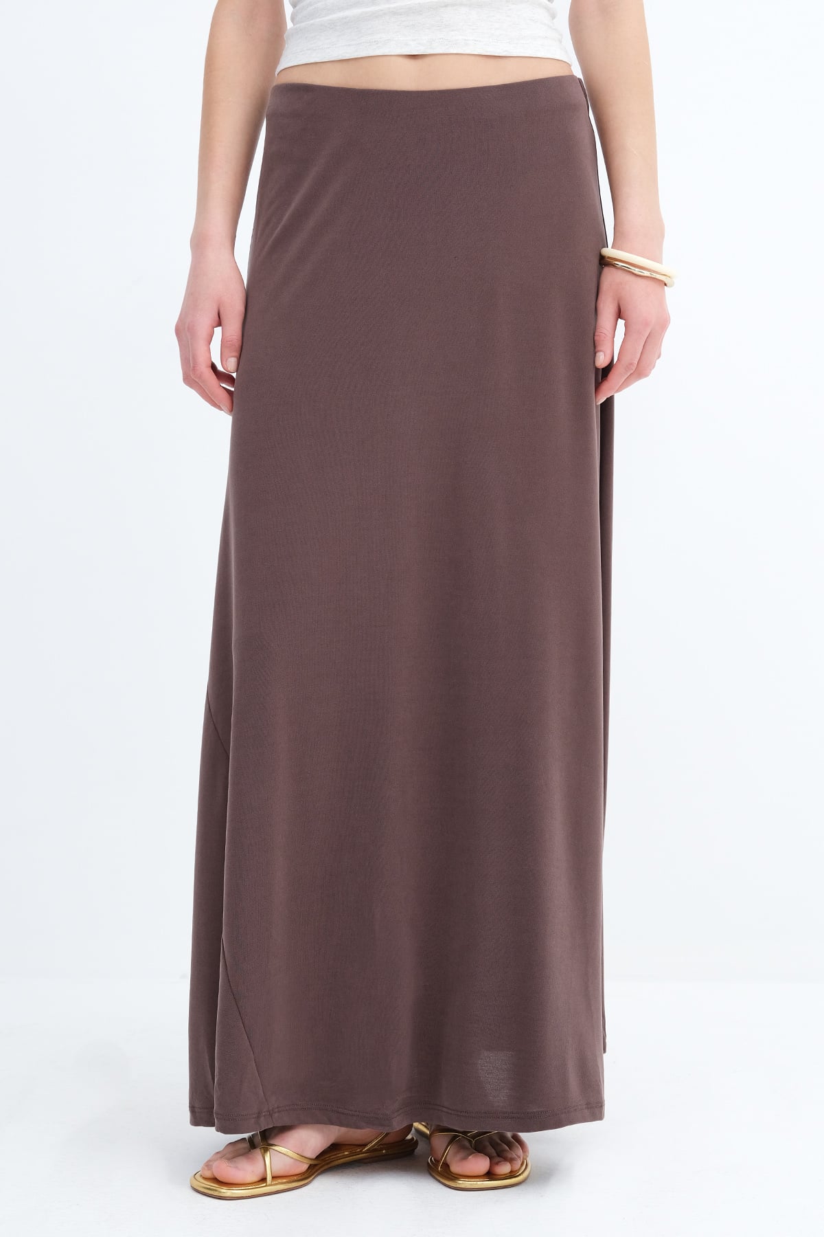 Brown_Modal-Long-Skirt-addax