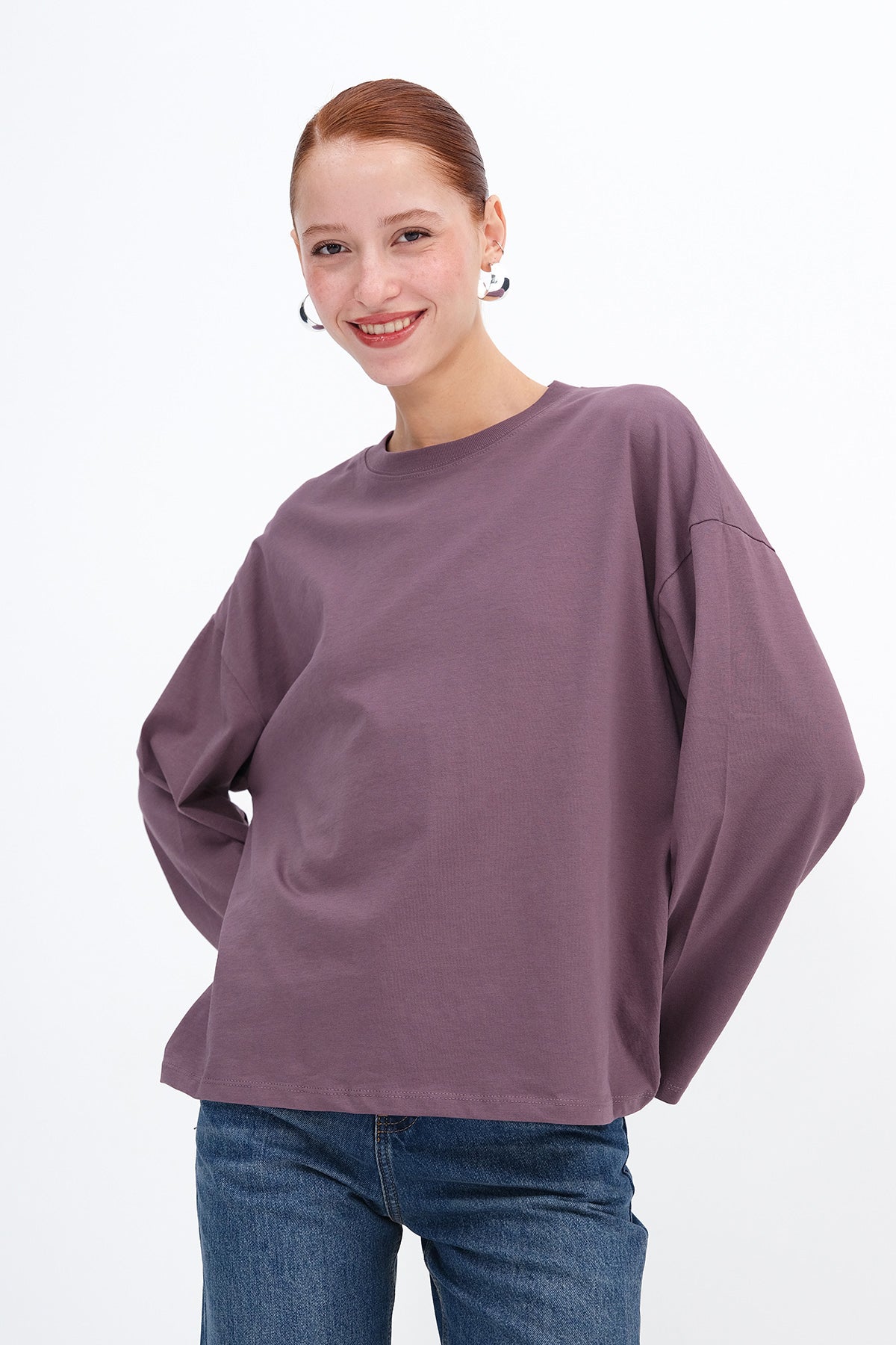 Grape_Uzun-Kollu-Basic-T-shirt-B10571-addax