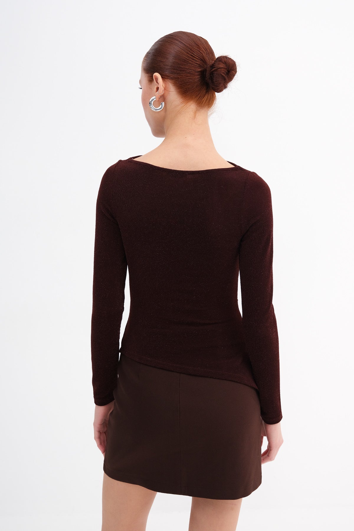 Brown_Boat-Neck-Glitter-Blouse-addax