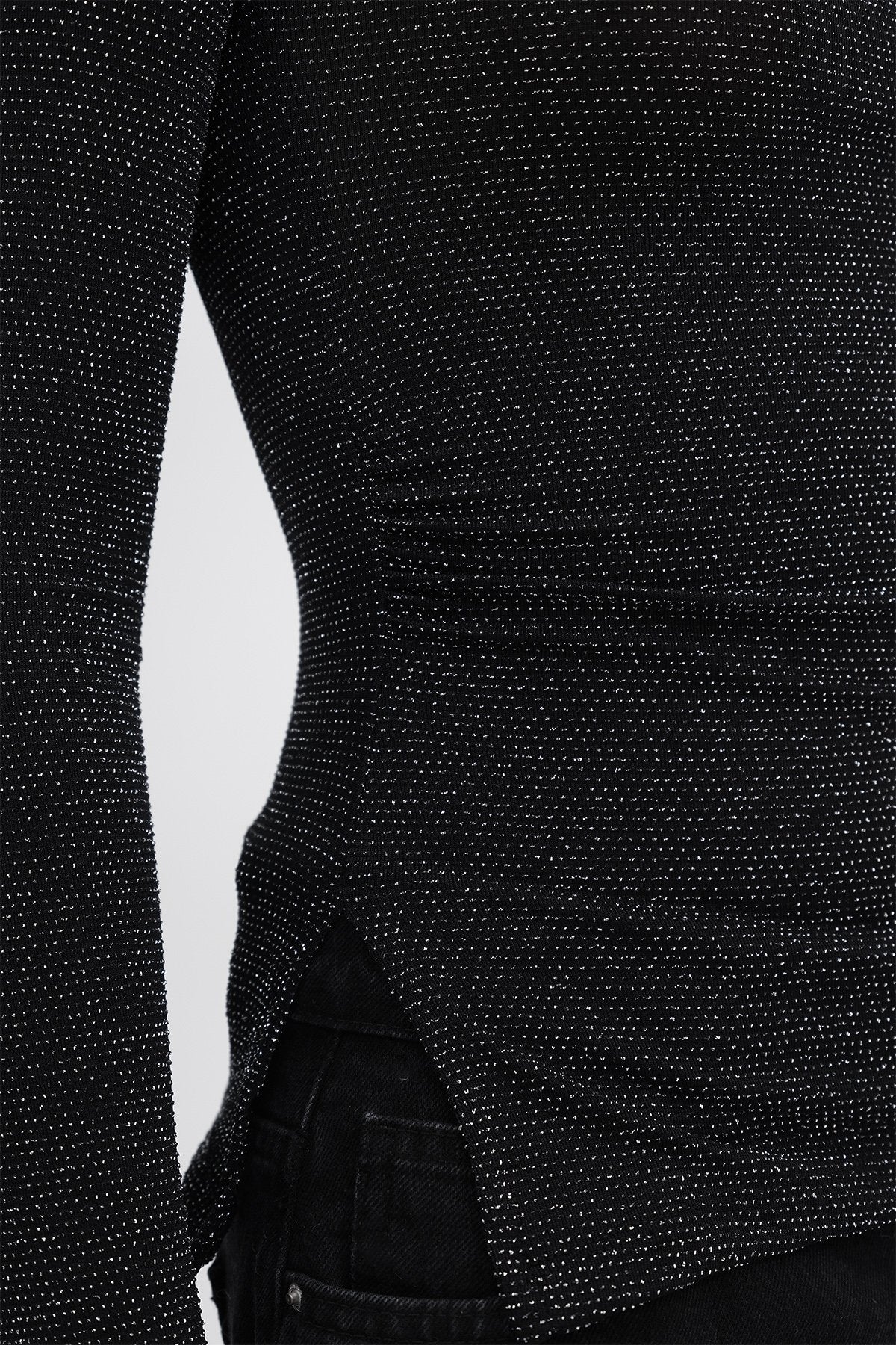 Silvery-Black_Boat-Neck-Glitter-Blouse-addax