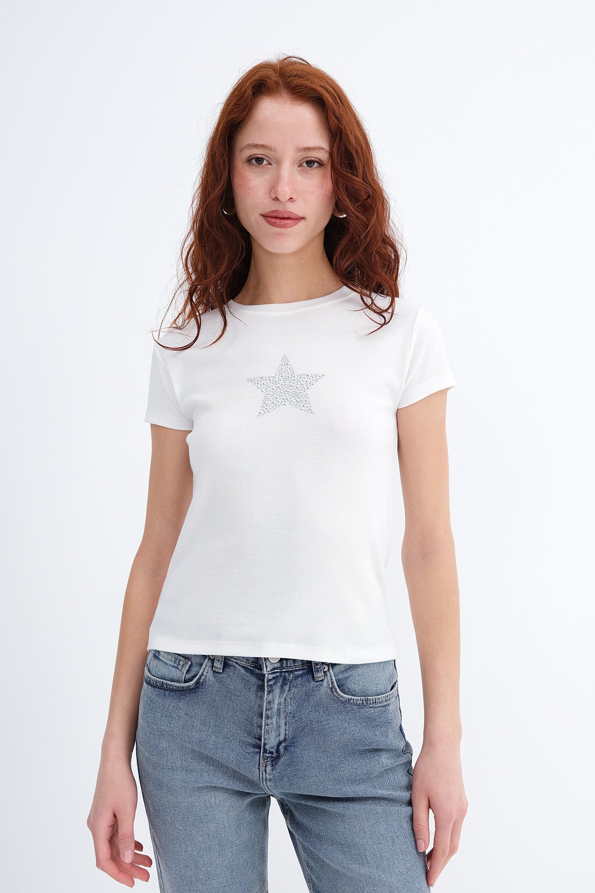 Ecru_Star-Printed-T-shirt-addax