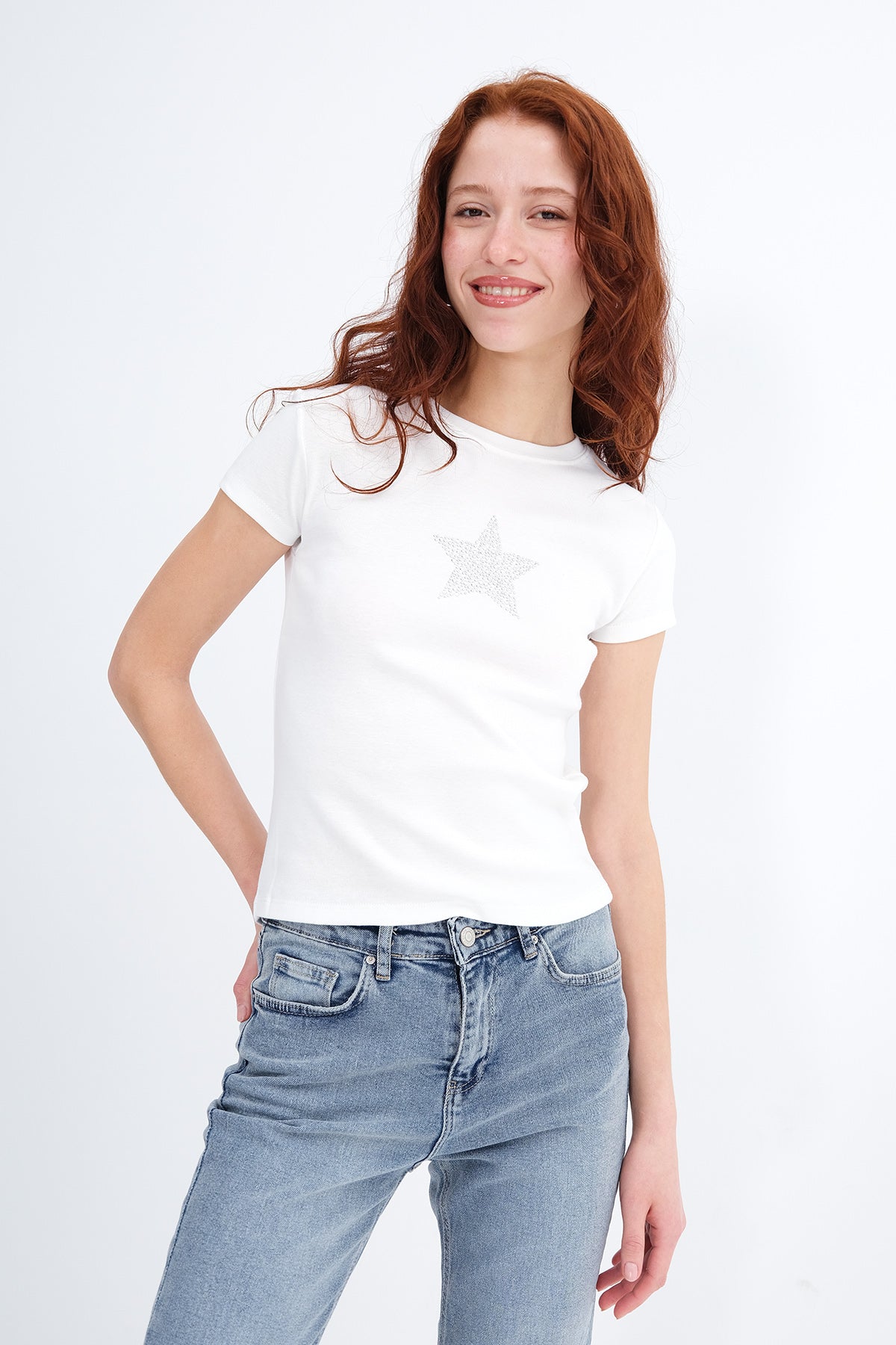 Ecru_Star-Printed-T-shirt-addax