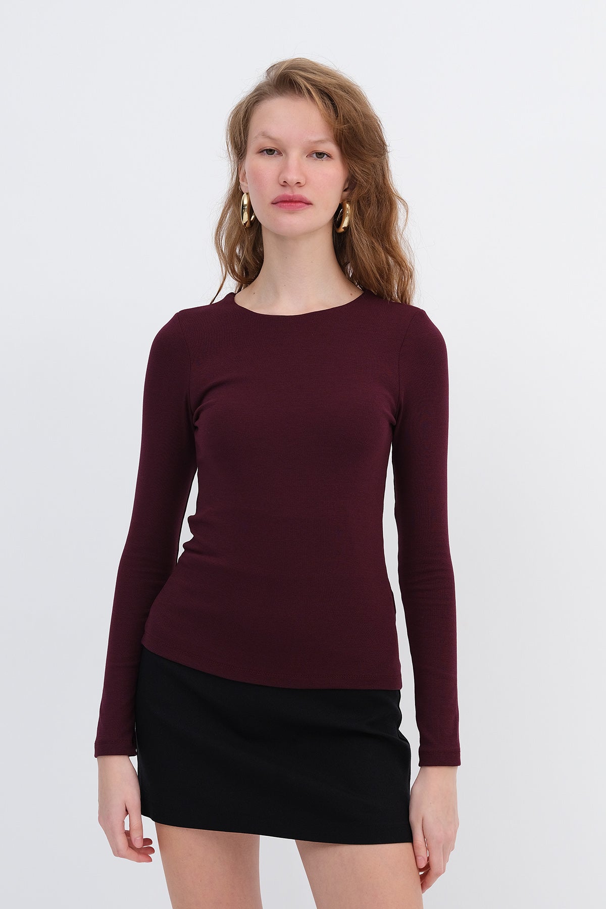 Dark-Maroon_Crew-Neck-Basic-Blouse-addax