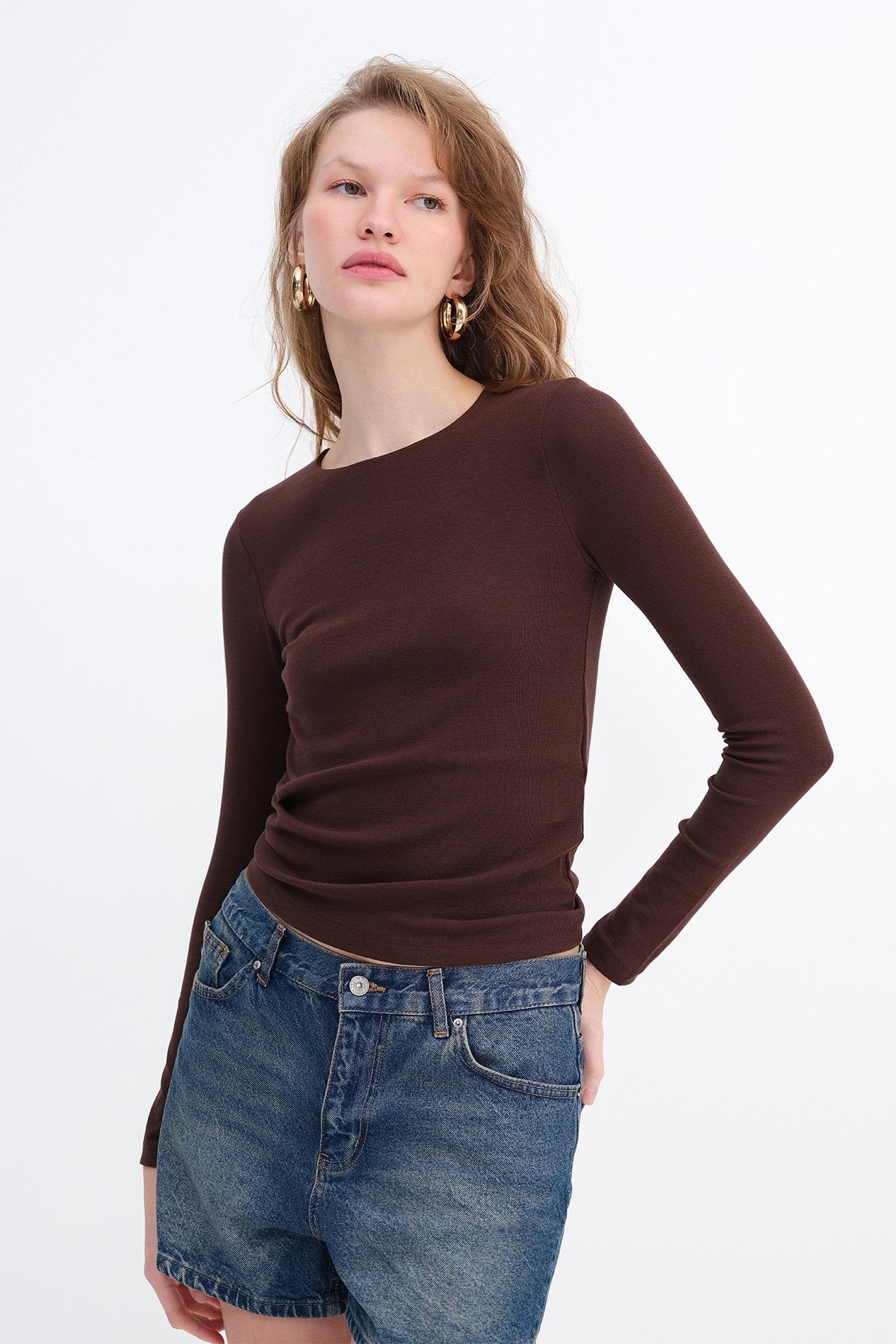 Crew Neck Basic Blouse