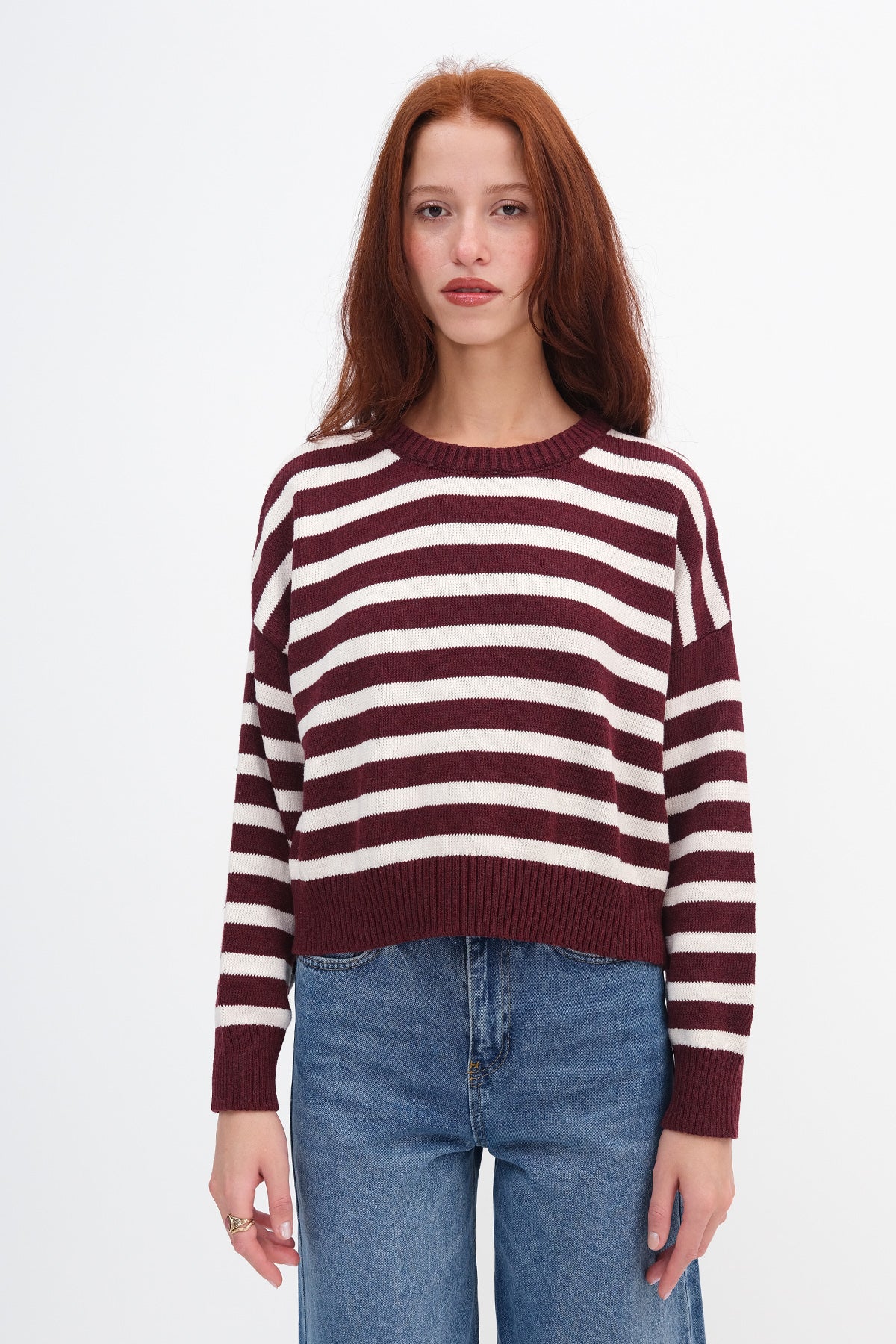 Burgundy---Stone_Crew-Neck-Striped-Knit-Sweater-addax