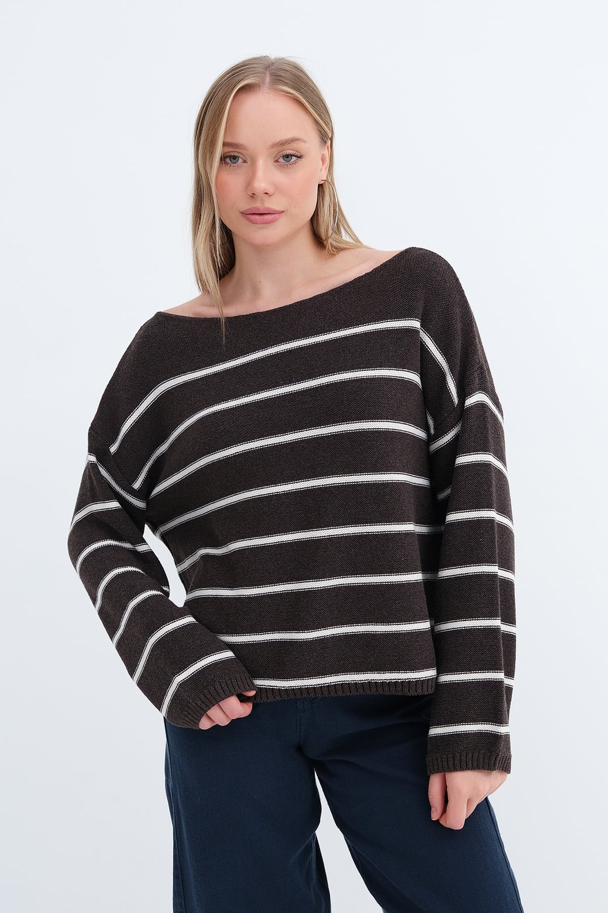 Brown_Striped-Knit-Sweater-addax