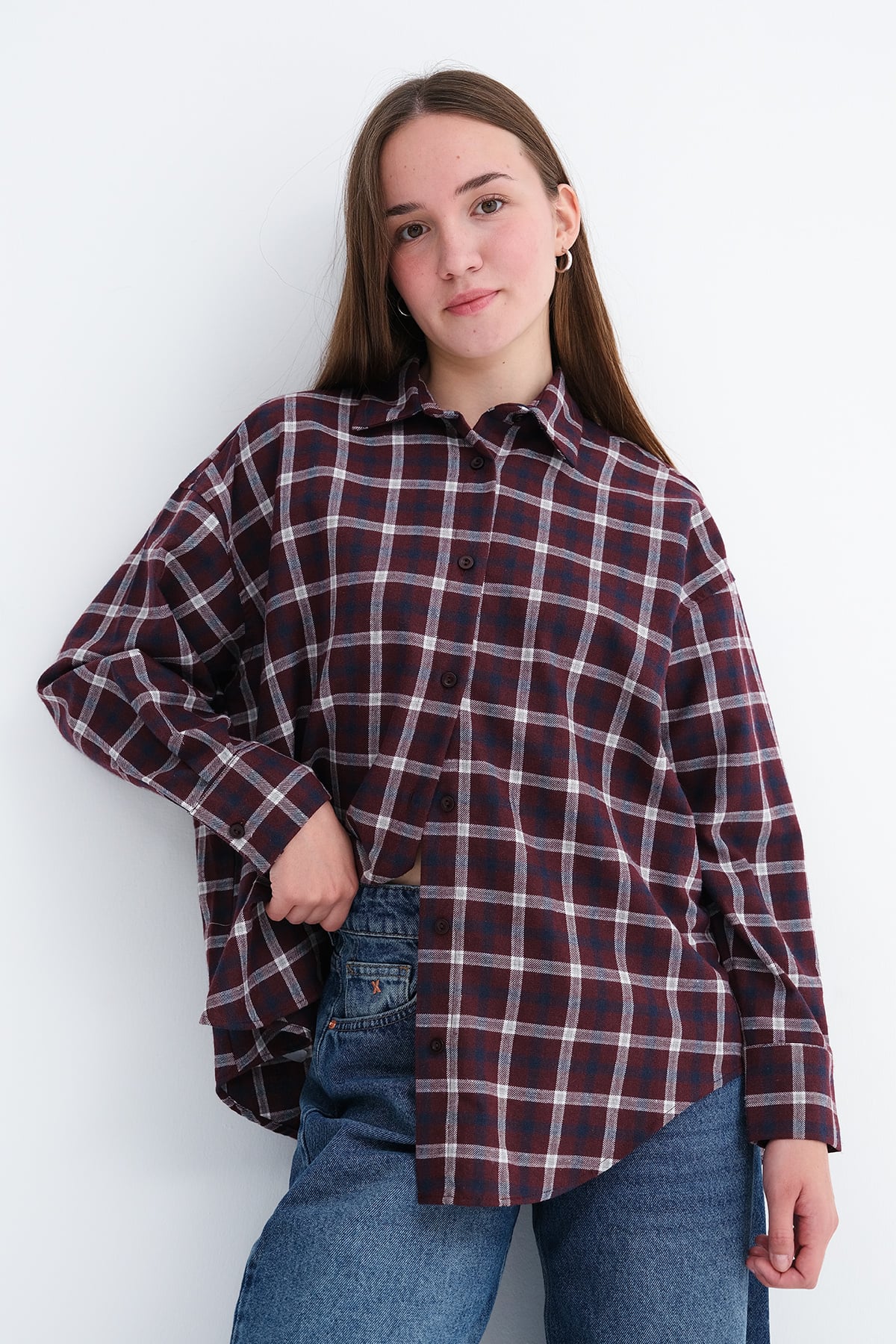 Burgundy---Ecru_Long-Sleeve-Shirt-addax