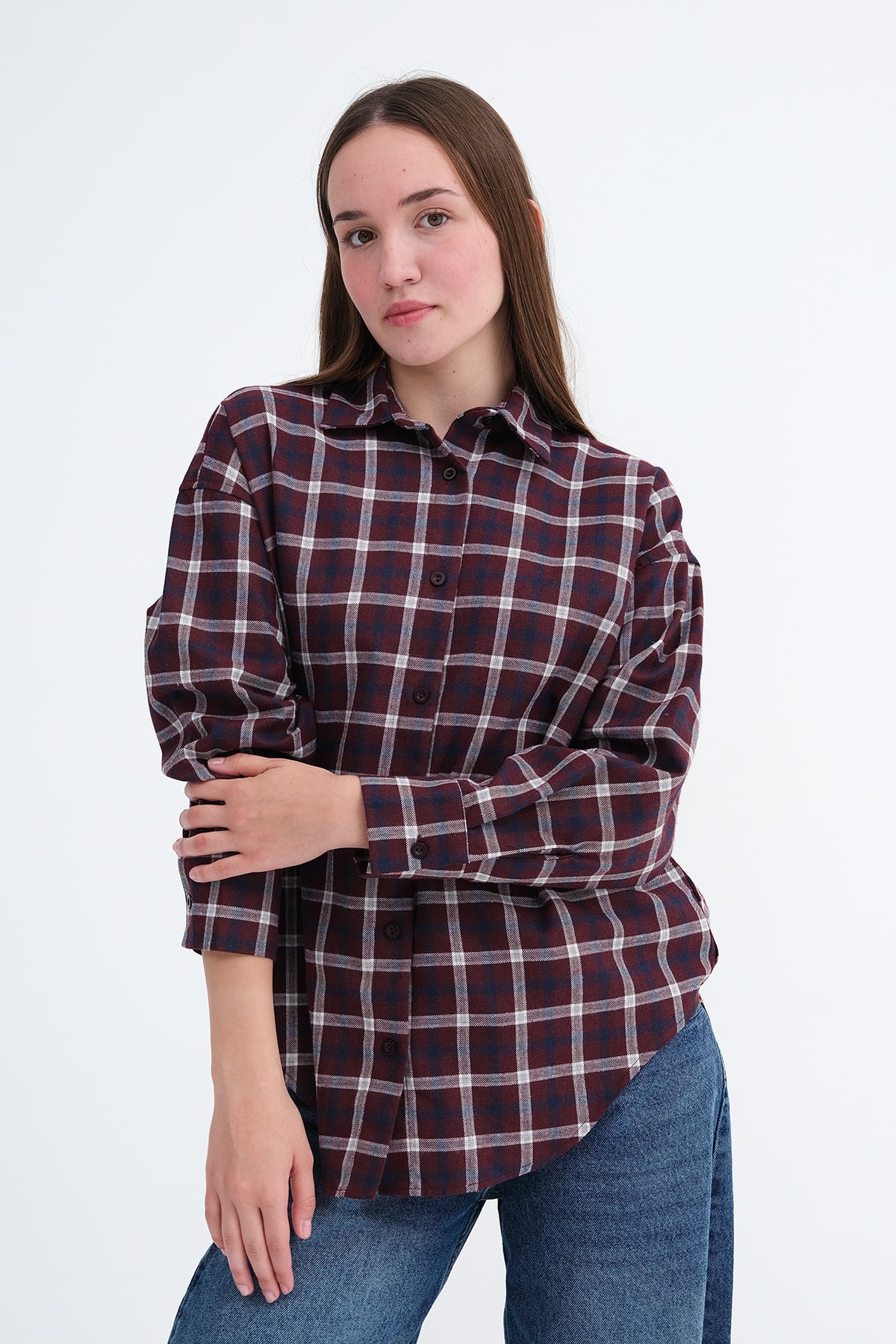 Burgundy---Ecru_Long-Sleeve-Shirt-addax