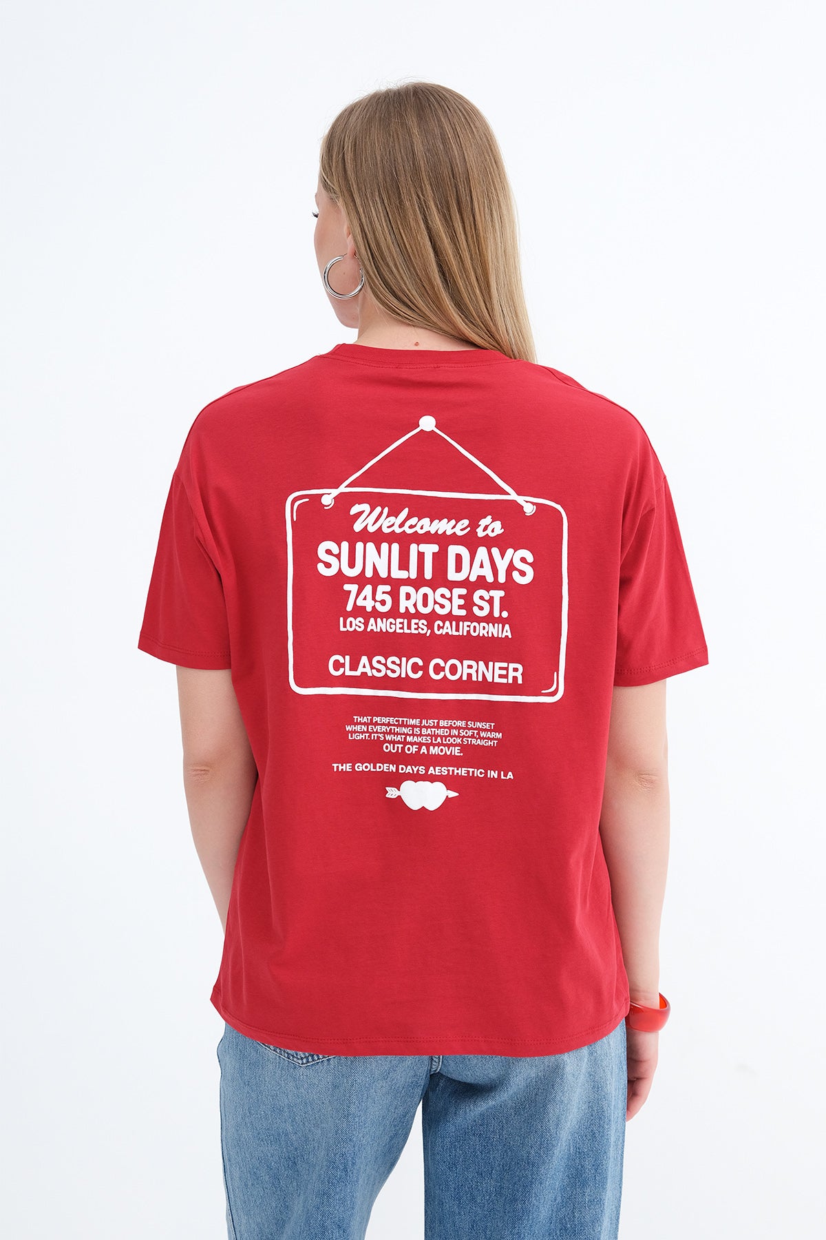 Bright-Red_Crew-Neck-Printed-T-shirt-addax