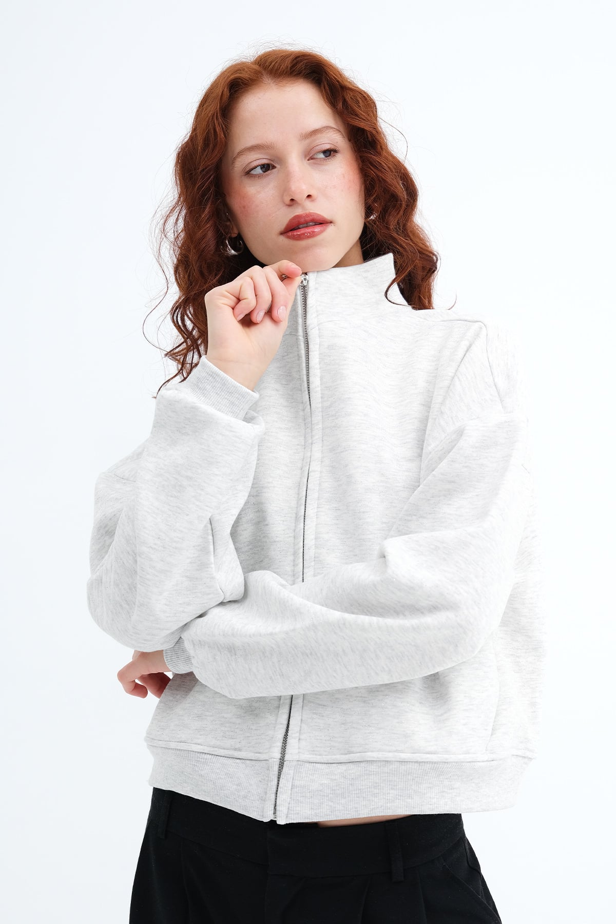 Grey-Melange_Glitter-Fleece-Lined-Sweatshirt-addax