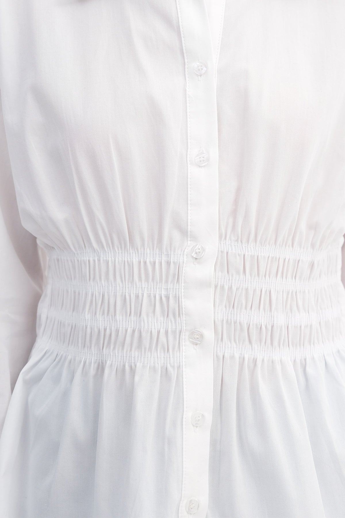 White_Button-Down-Shirt-with-Draped-Waist-addax