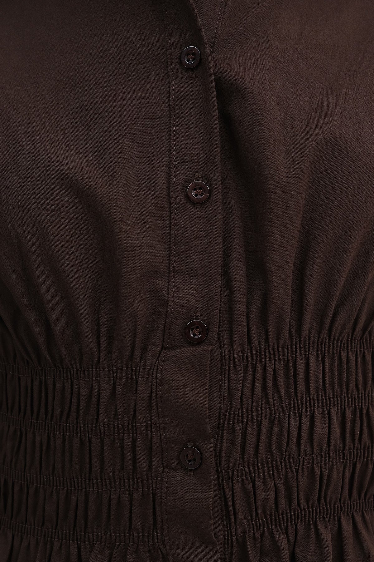 Bitter-Coffee_Button-Down-Shirt-with-Draped-Waist-addax
