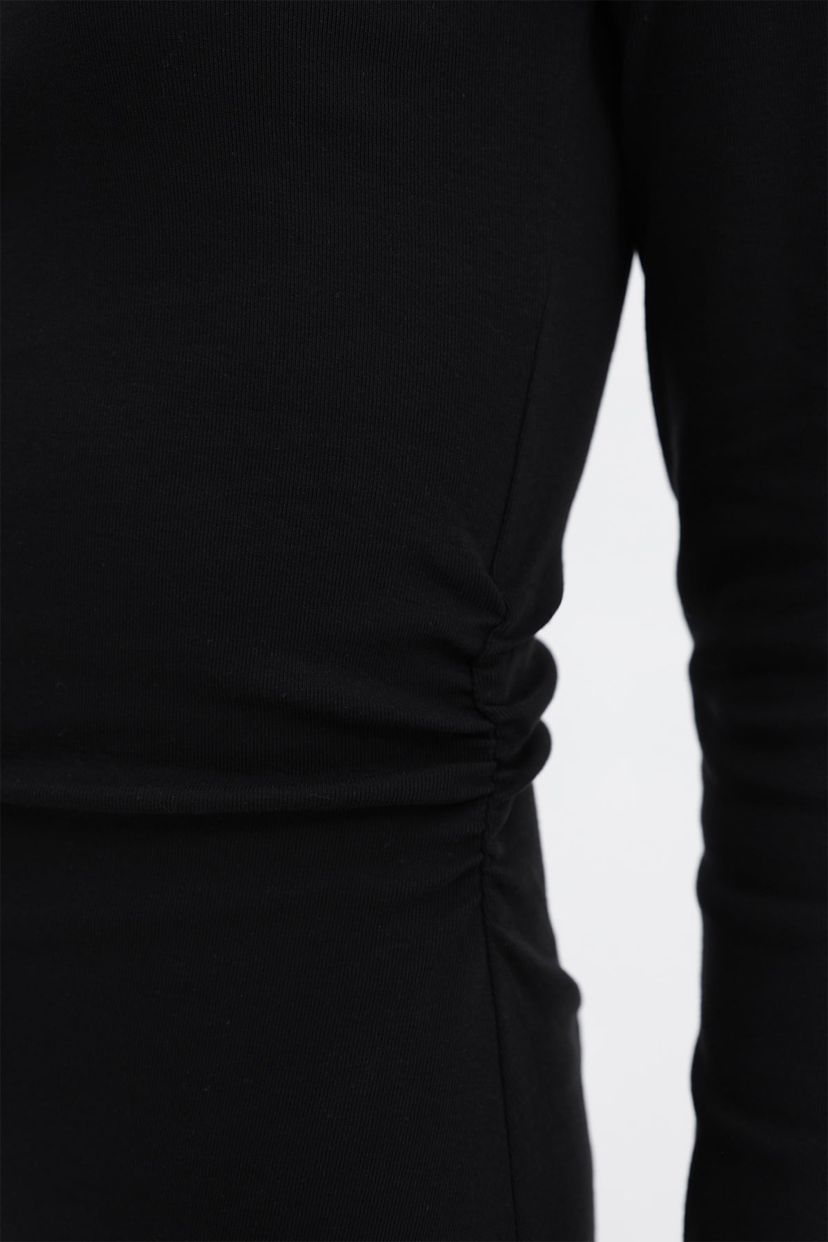 Black_Crew-Neck-Ruched-Mini-Dress-addax