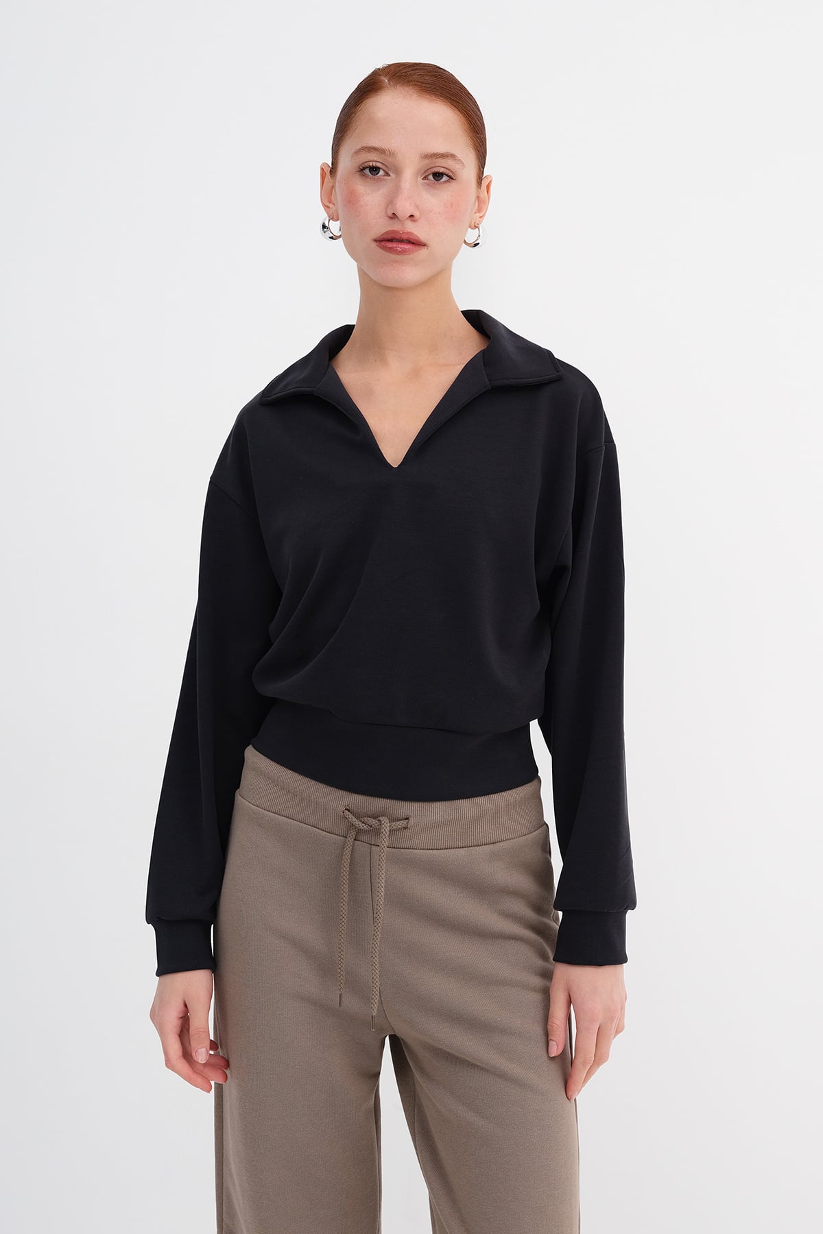 Charcoal_Modal-Polo-Neck-Sweatshirt-addax