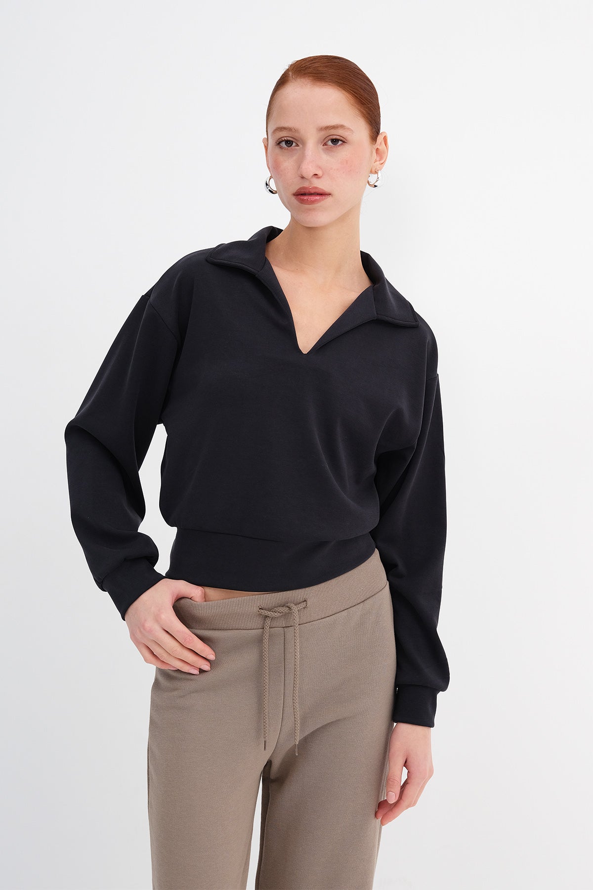 Charcoal_Modal-Polo-Neck-Sweatshirt-addax