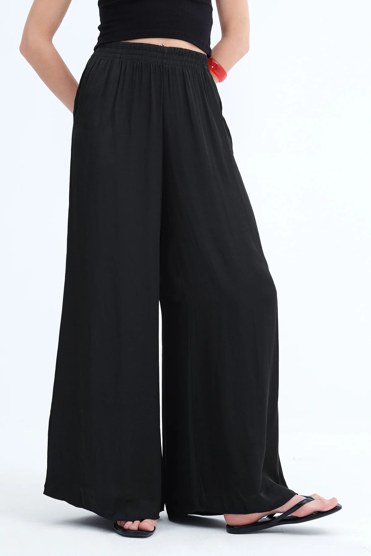 Black_Satin Wide-Leg-Pants-addax