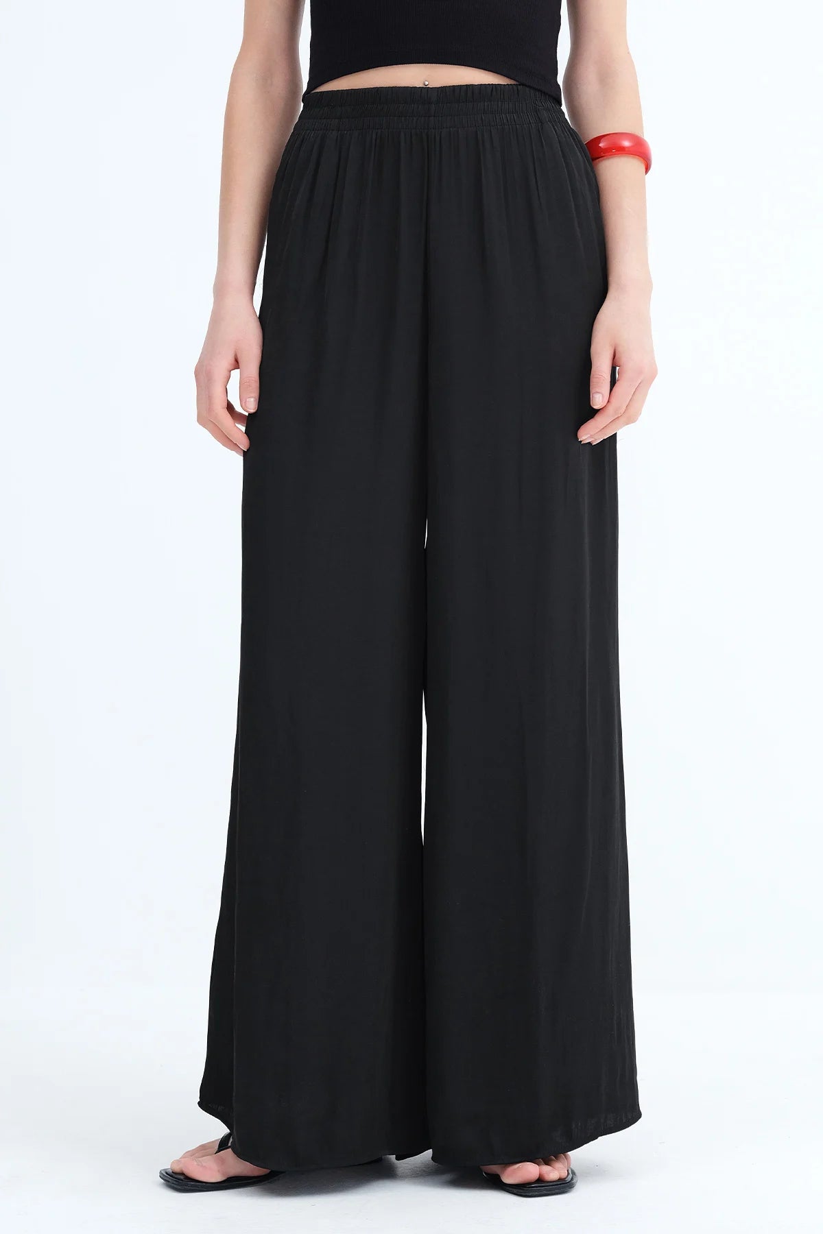 Black_Satin Wide-Leg-Pants-addax