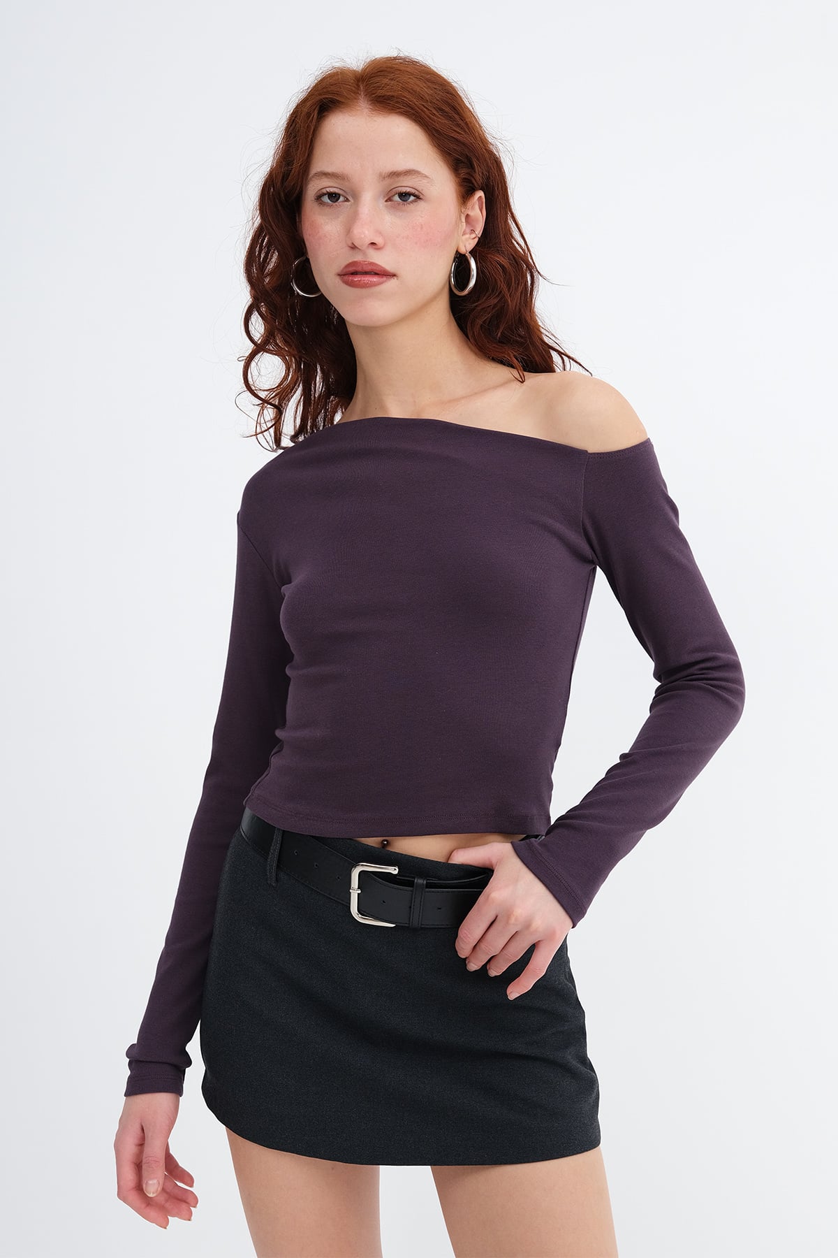 Soft-Brown_Boat-Neck-Long-Sleeve-Blouse-addax