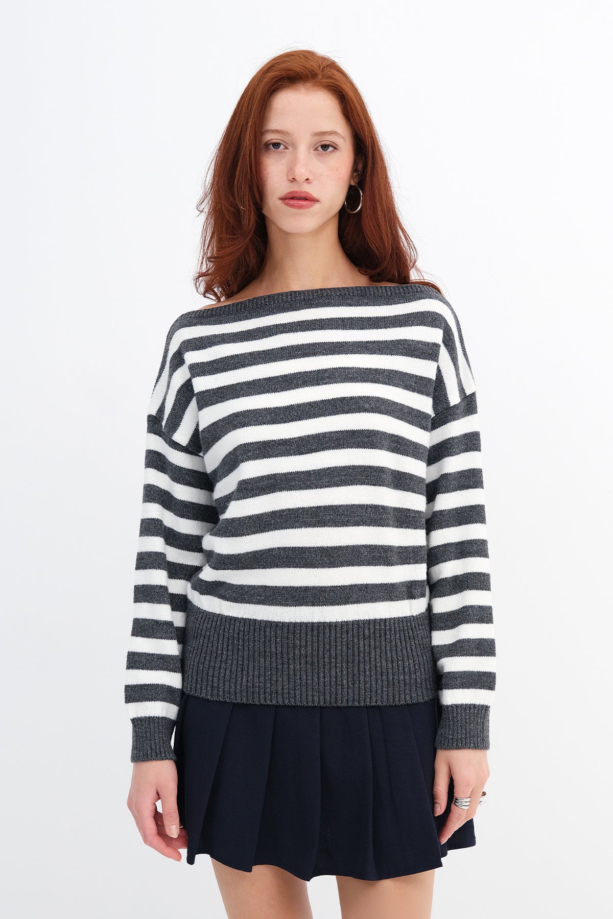 Charcoal-Ecru_Boat-Neck-Striped-Knit-Sweater-addax