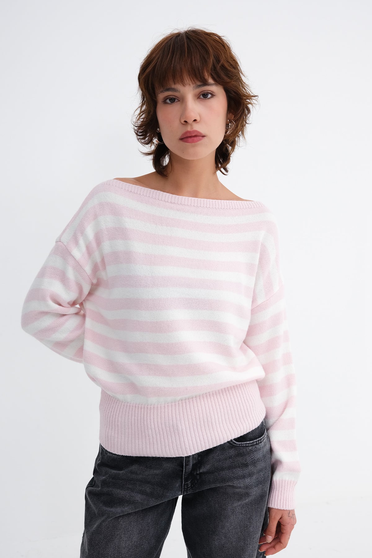 Lotus-Ecru_Boat-Neck-Striped-Knit-Sweater-addax