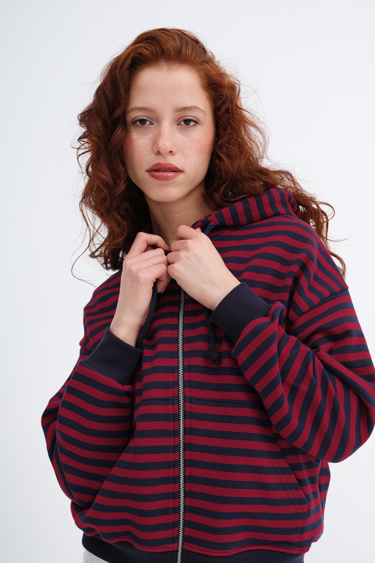Burgundy---Night-Blue_Striped-Hooded-Cardigan-addax