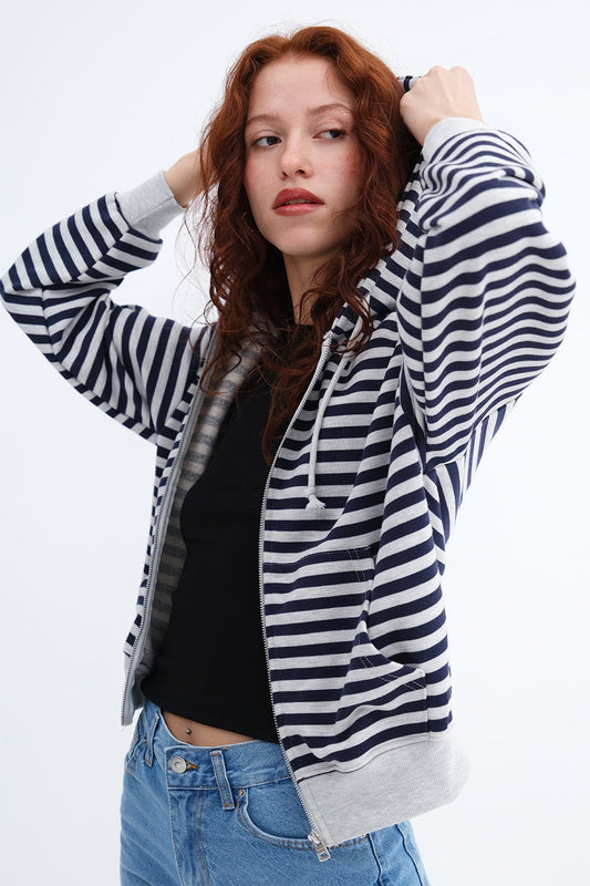 Snow-navy-blue_Striped-Hooded-Cardigan-addax