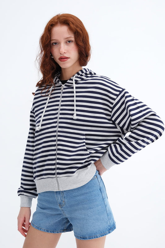Snow-navy-blue_Striped-Hooded-Cardigan-addax
