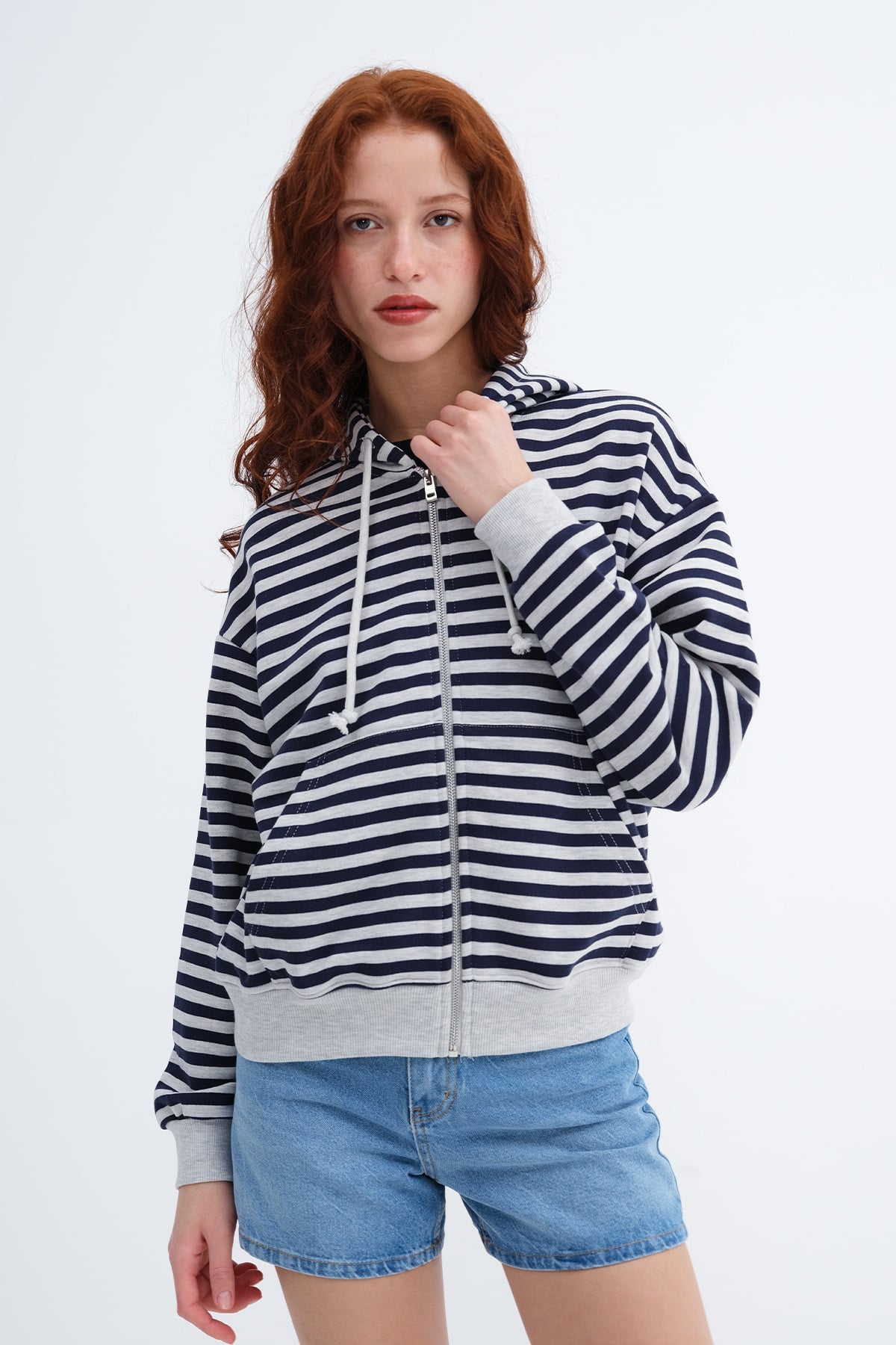 Snow-navy-blue_Striped-Hooded-Cardigan-addax